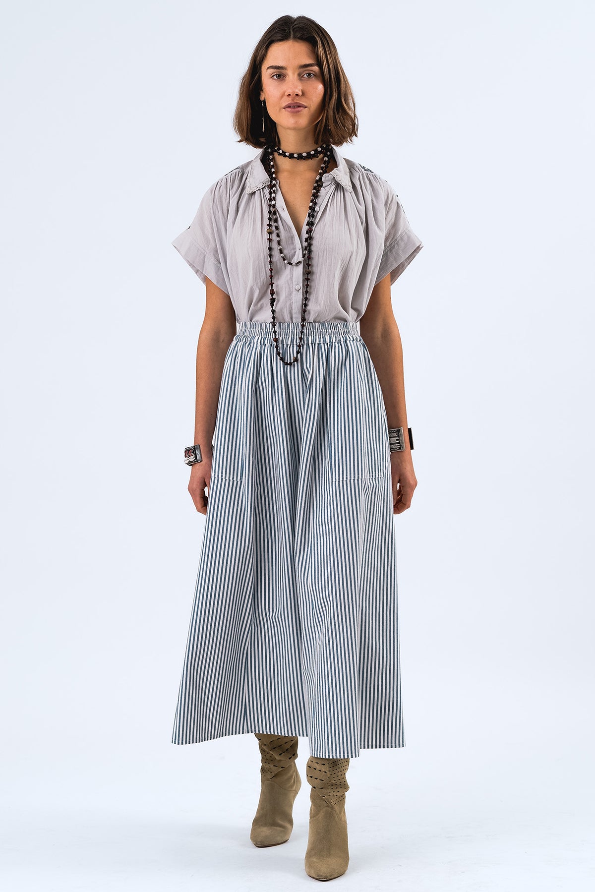 Lollys Laundry AkaneLL Maxi Rock Skirt Streifen