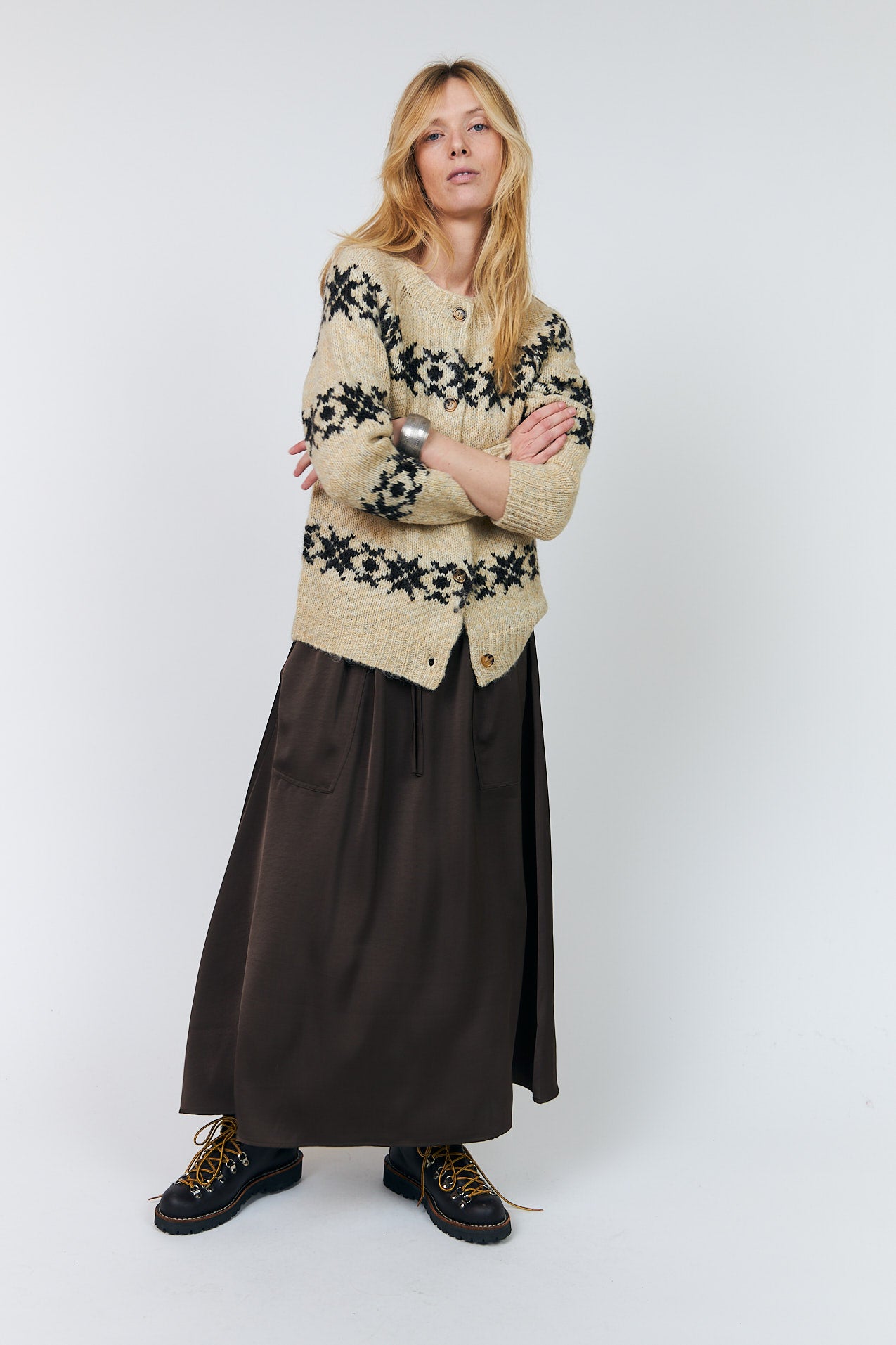 Lollys Laundry AkaneLL Midi Rock Skirt Dunkelbraun