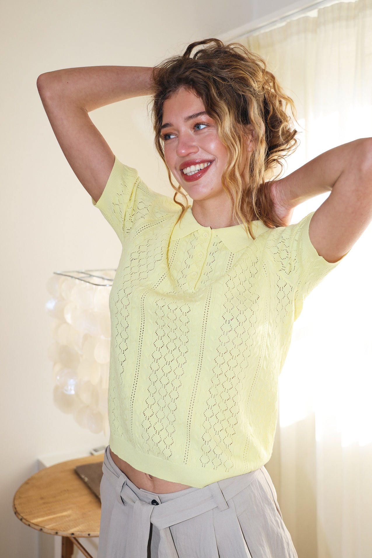 AlaiaLL Strickpolo - Neongelb