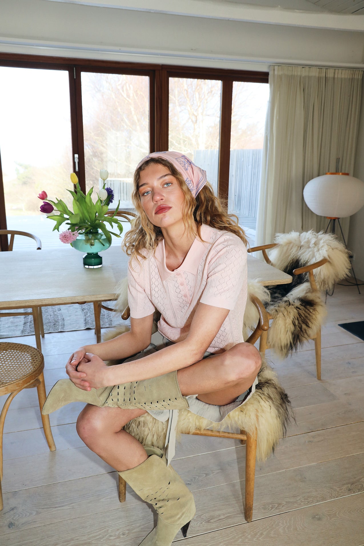 AlaiaLL Strickpolo - Rosa