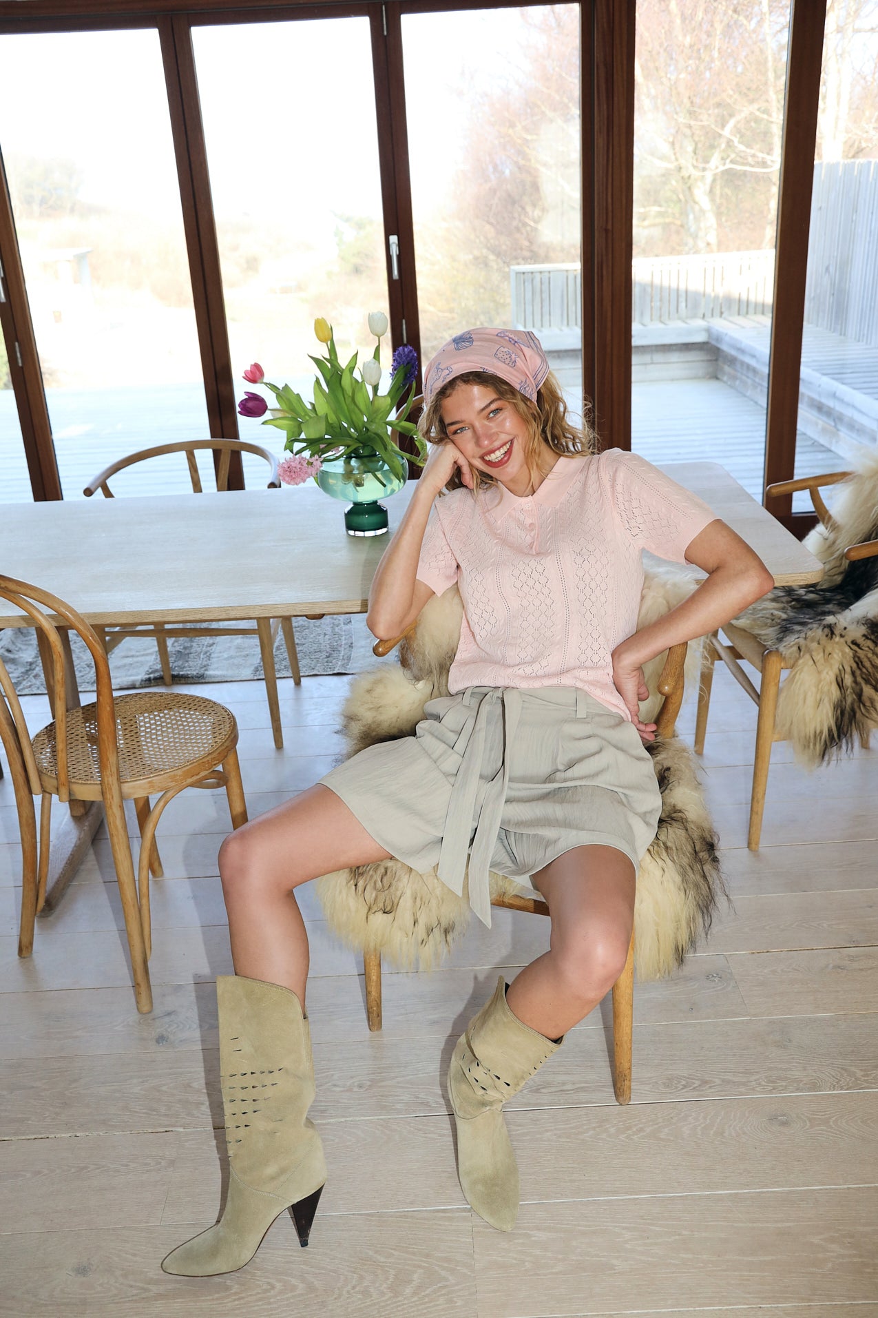 AlaiaLL Strickpolo - Rosa