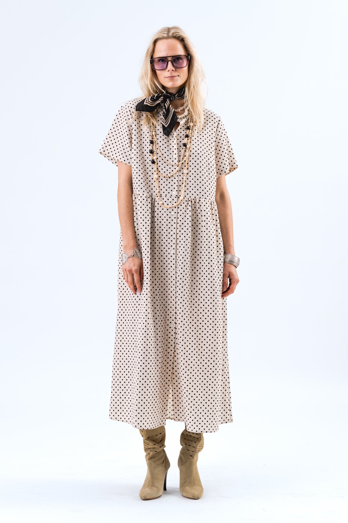 Lollys Laundry AliyaLL Midi Kleid Dress Creme