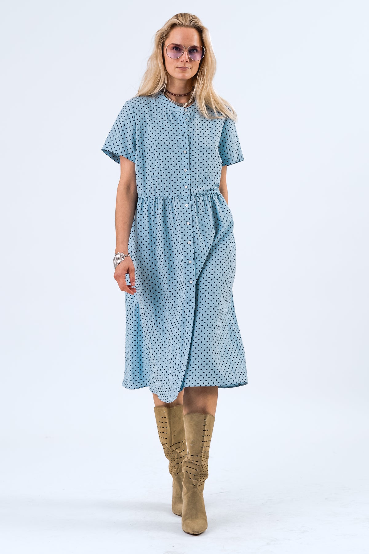 Lollys Laundry AliyaLL Midi Kleid Dress Hellblau