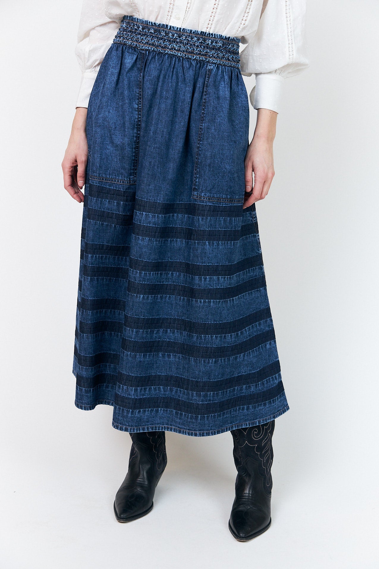 Lollys Laundry AmondLL Maxi Rock Skirt Blau