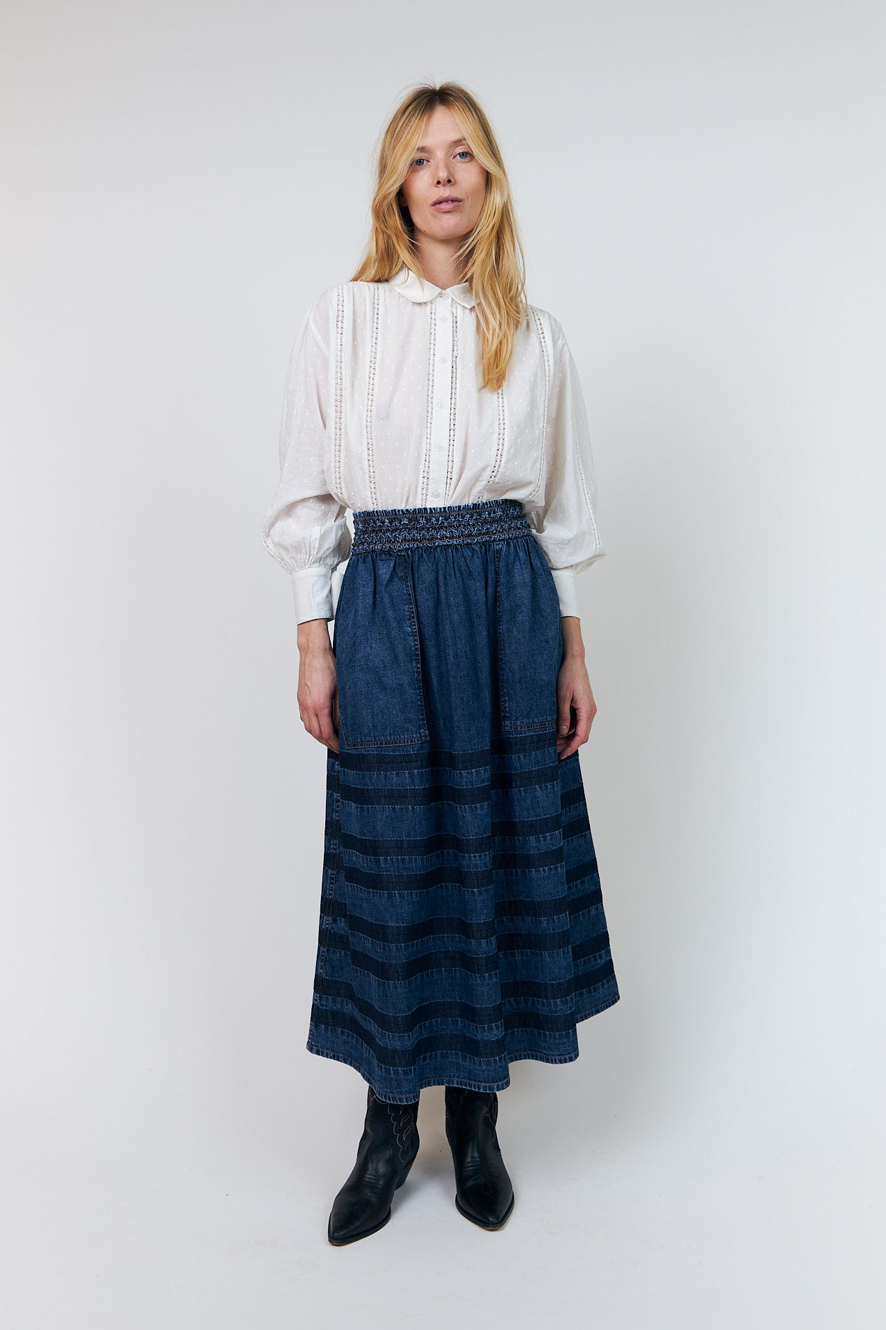 Lollys Laundry AmondLL Maxi Rock Skirt Blau