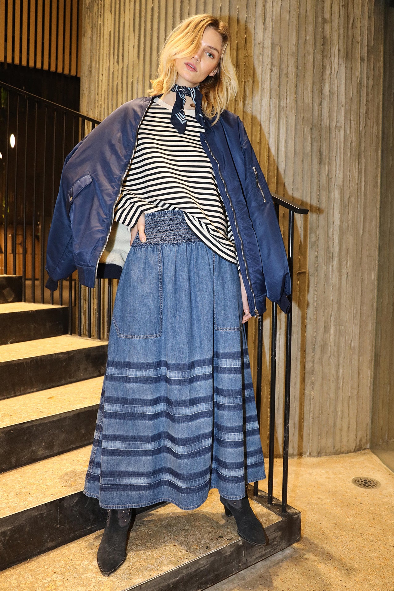 Lollys Laundry AmondLL Maxi Röcke Skirt 20 Blue