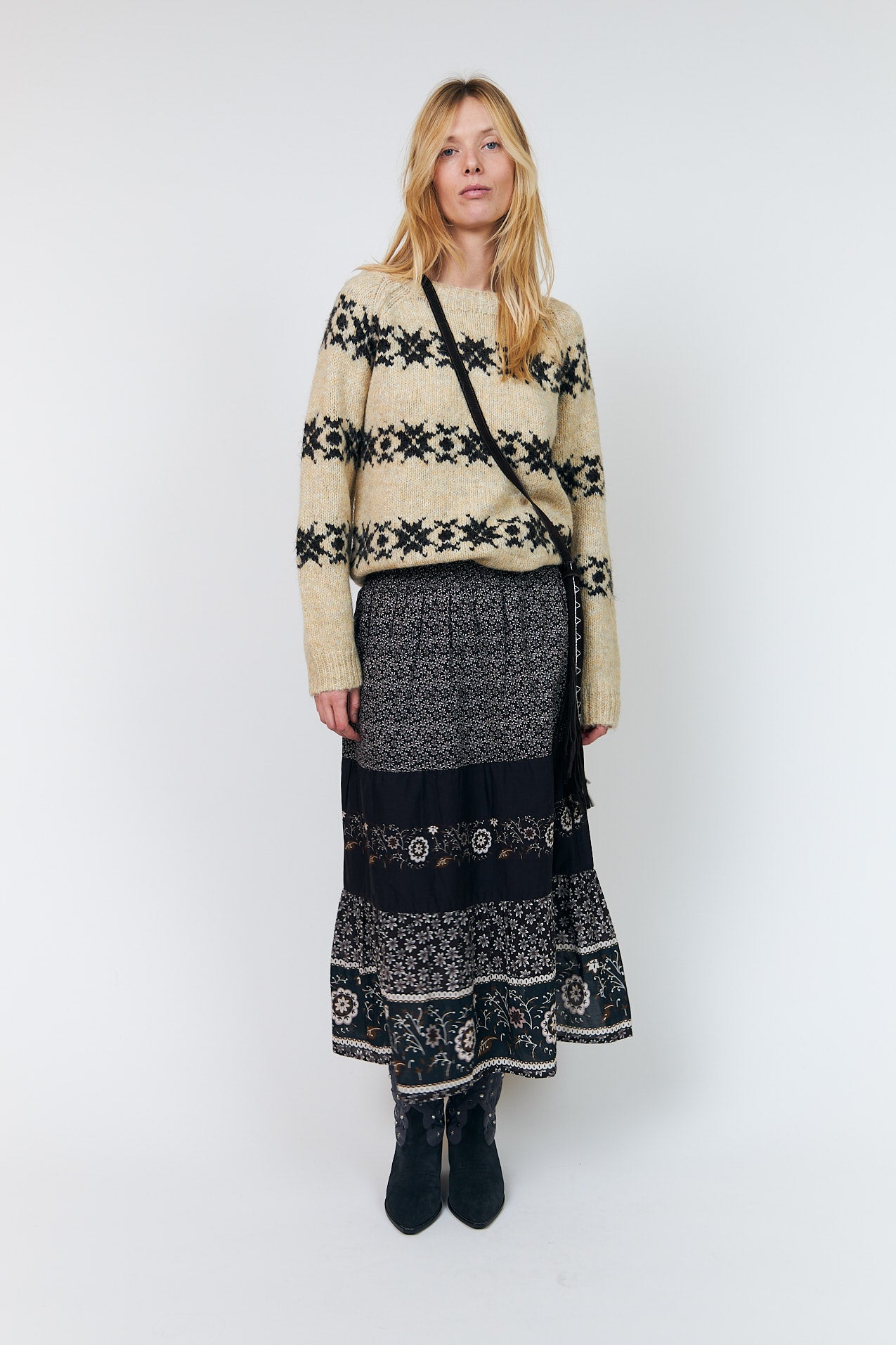 Lollys Laundry AmondLL Midi Rock Skirt Dunkelbraun