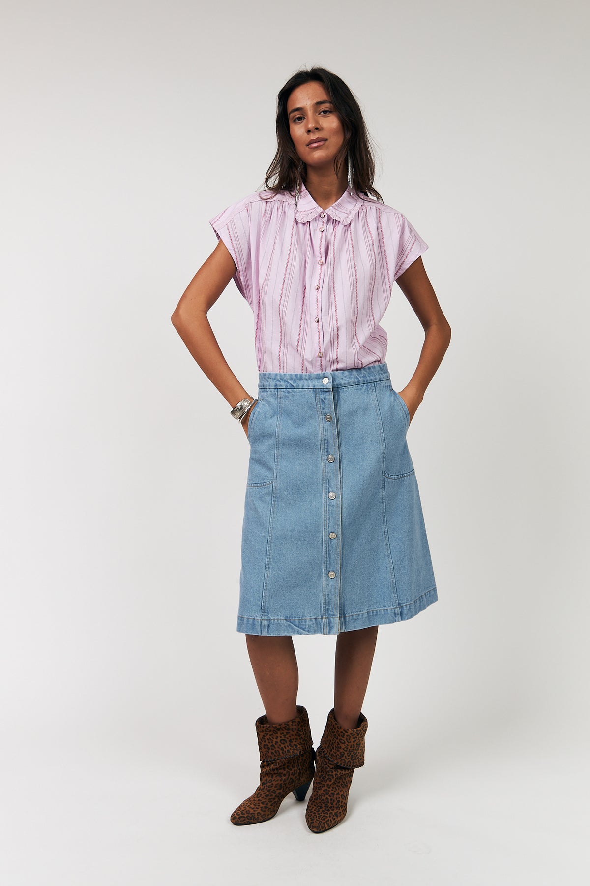 Lollys Laundry BadalLL Hemdbluse Shirt Flieder