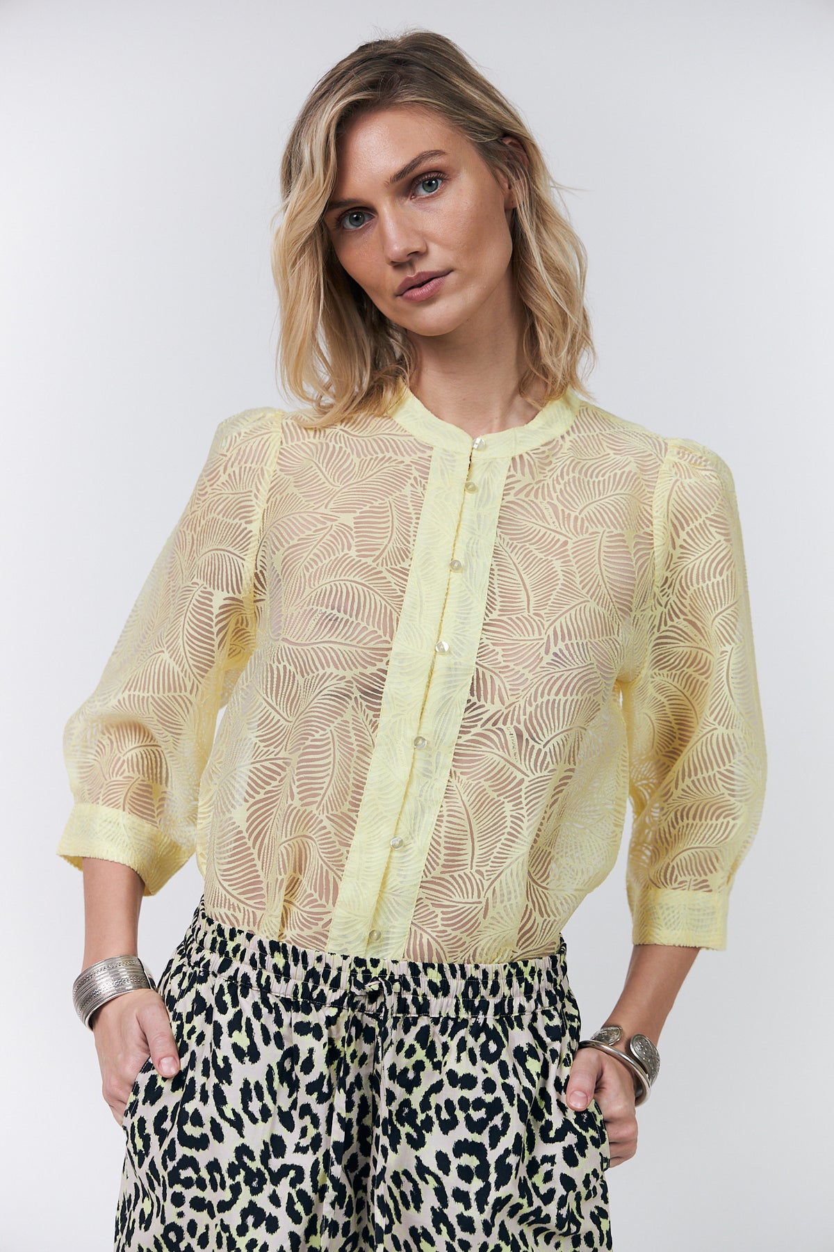 Lollys Laundry BonoLL Hemdbluse Shirt Hellgelb