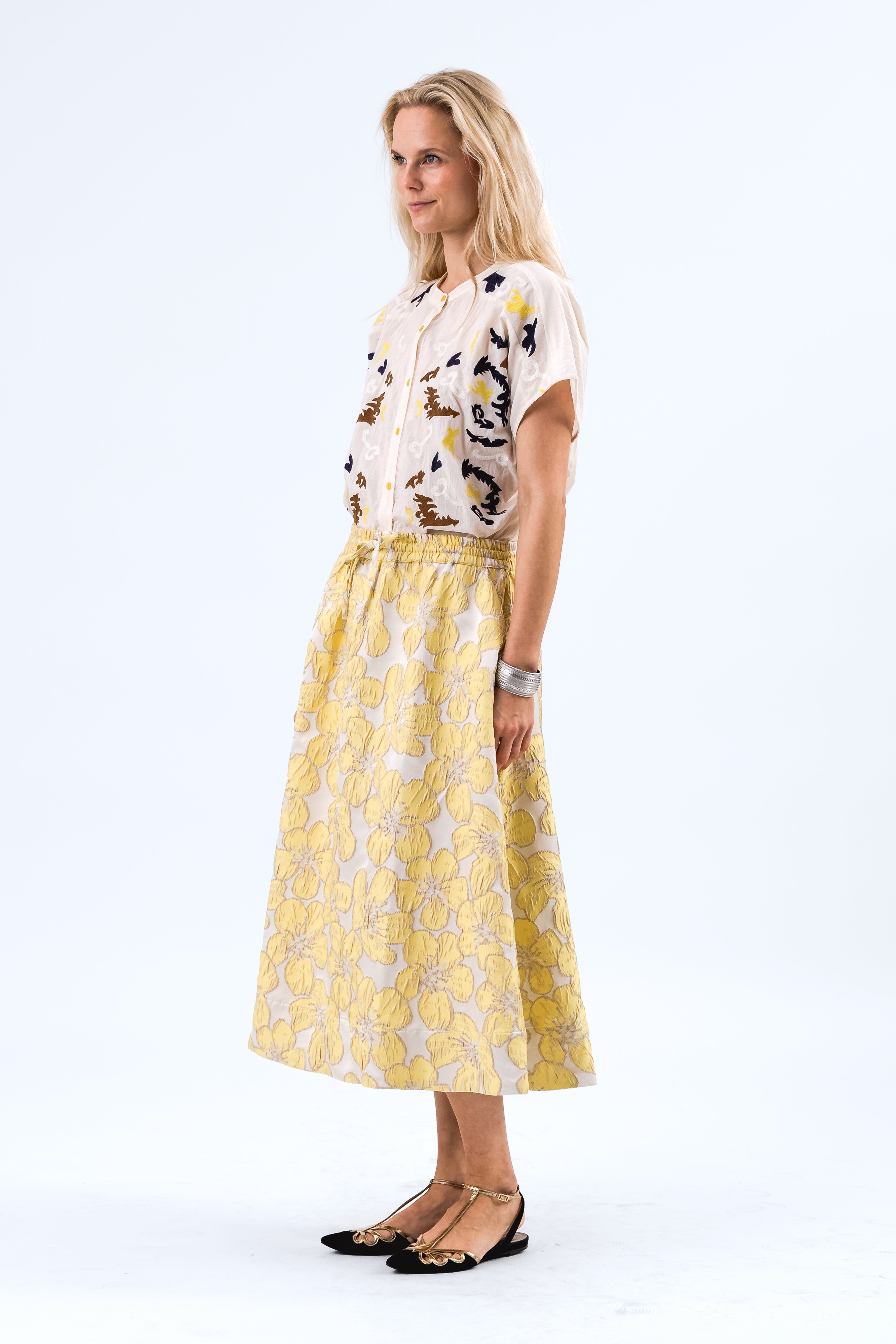 Lollys Laundry BristolLL Midi Rock Skirt 93 Light Yellow