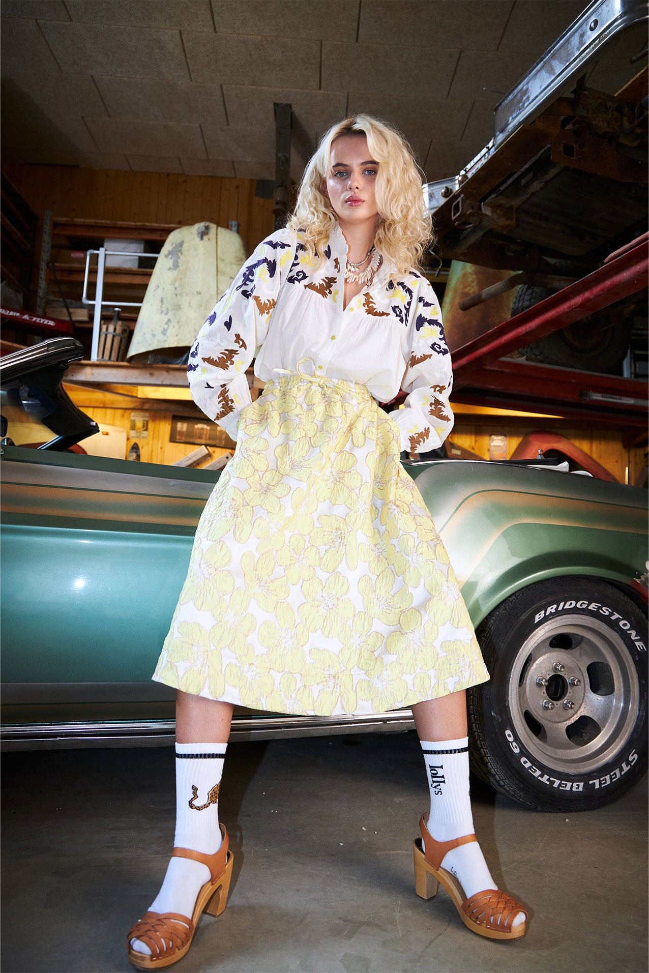 Lollys Laundry BristolLL Midi Rock Skirt 93 Light Yellow