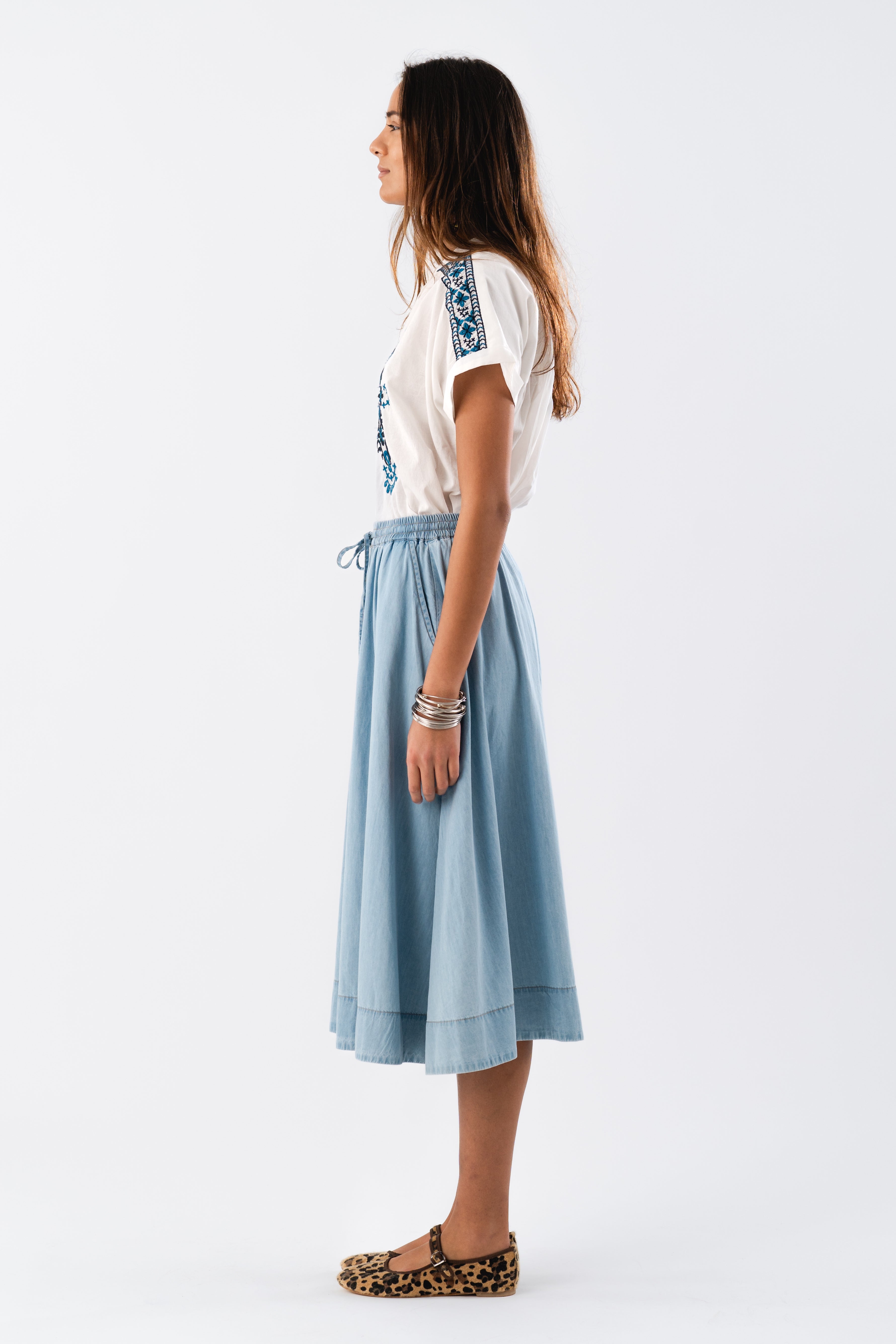 BristolLL Midi Skirt - Blue