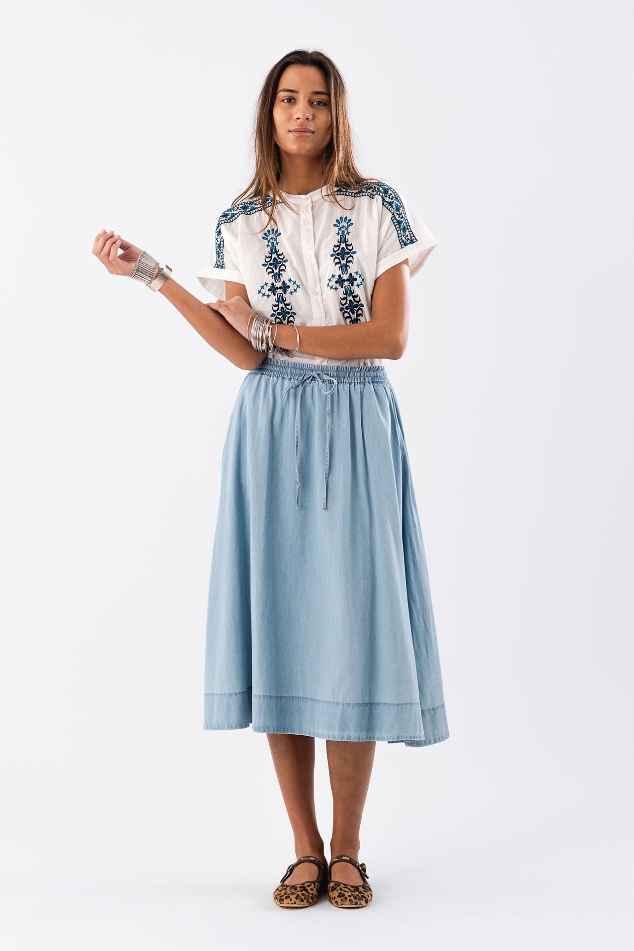 BristolLL Midi Skirt - Blue