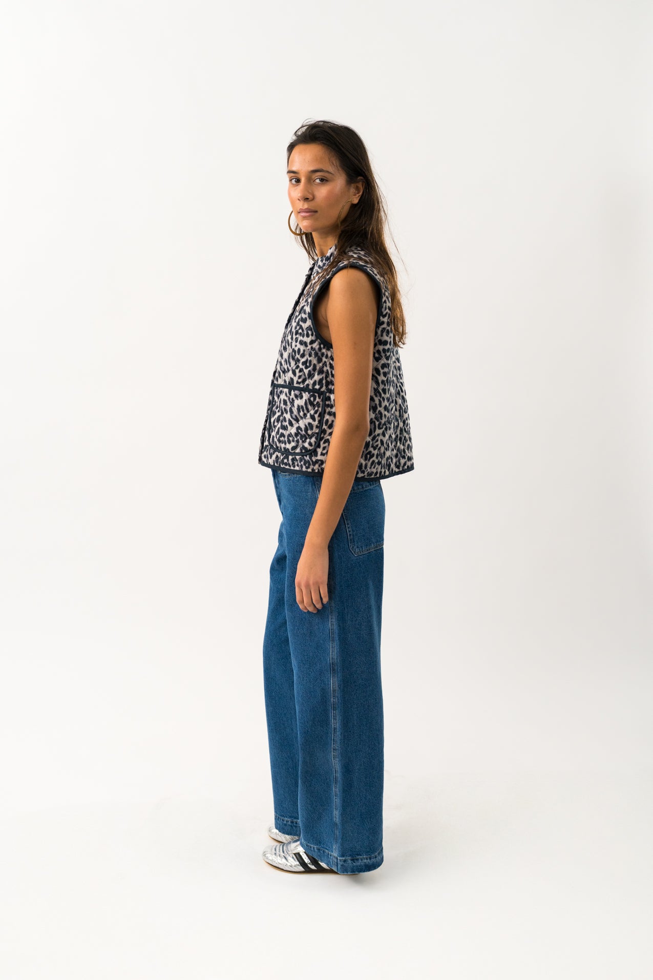 CairoLL Quilted Weste - Leopard Print