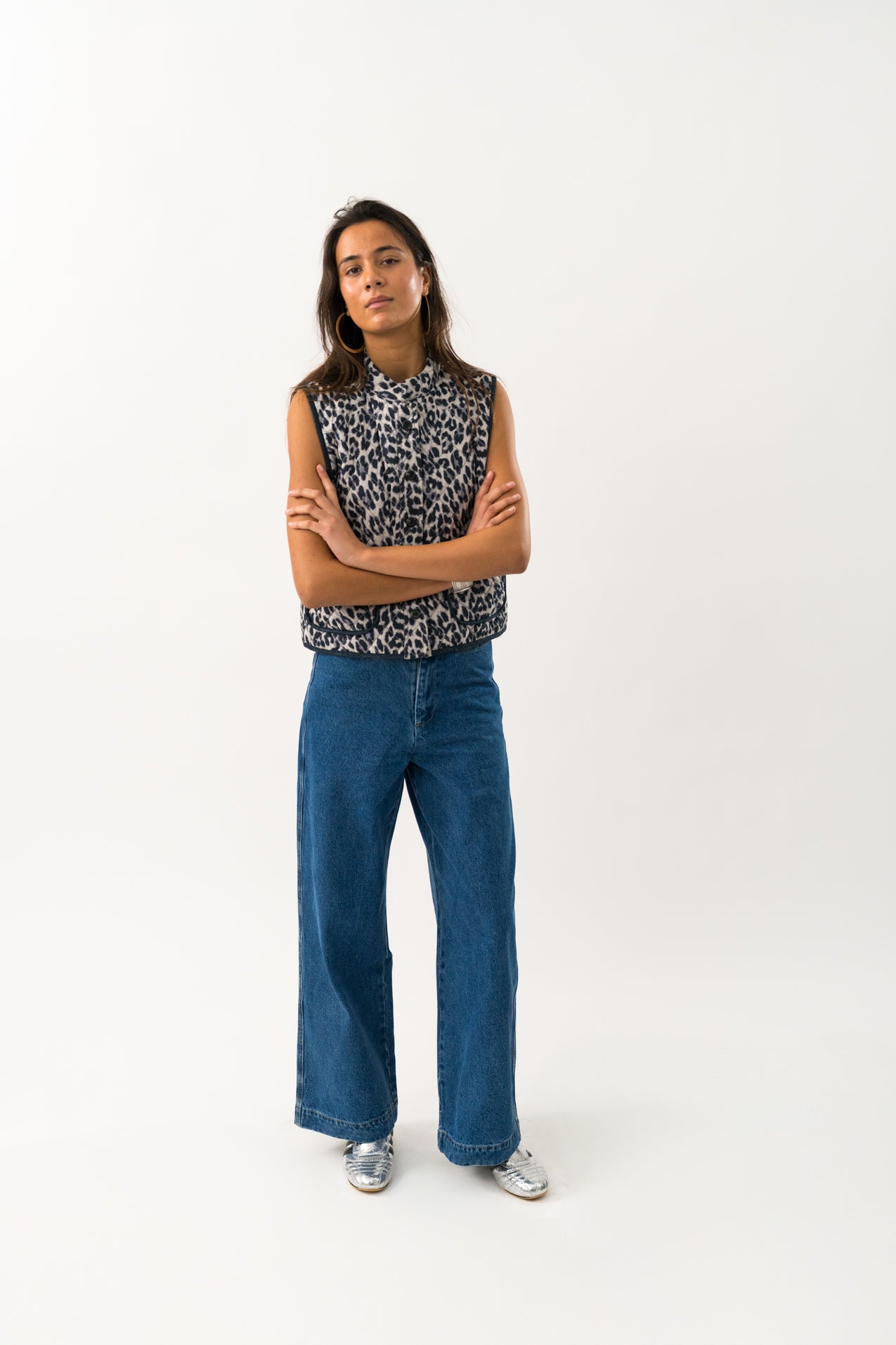 CairoLL Quilted Weste - Leopard Print