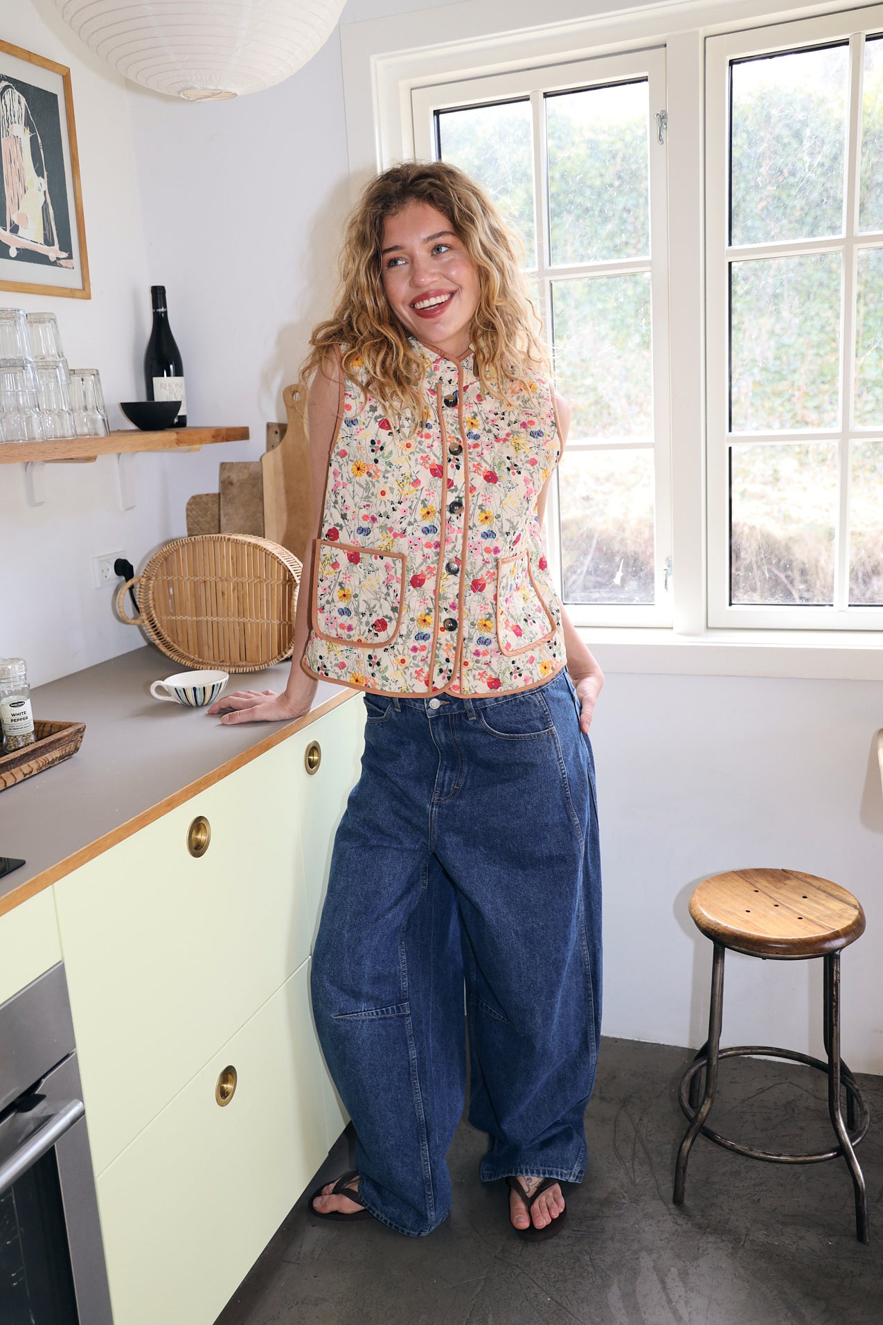 CairoLL gesteppte Weste - Blumenmuster