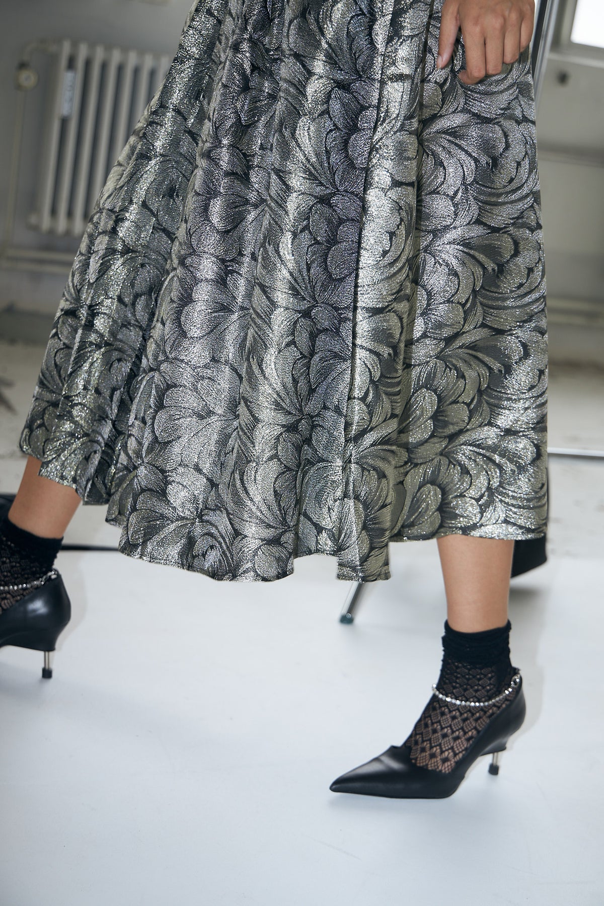 Lollys Laundry CatalinaLL Midi Rock Skirt Silber
