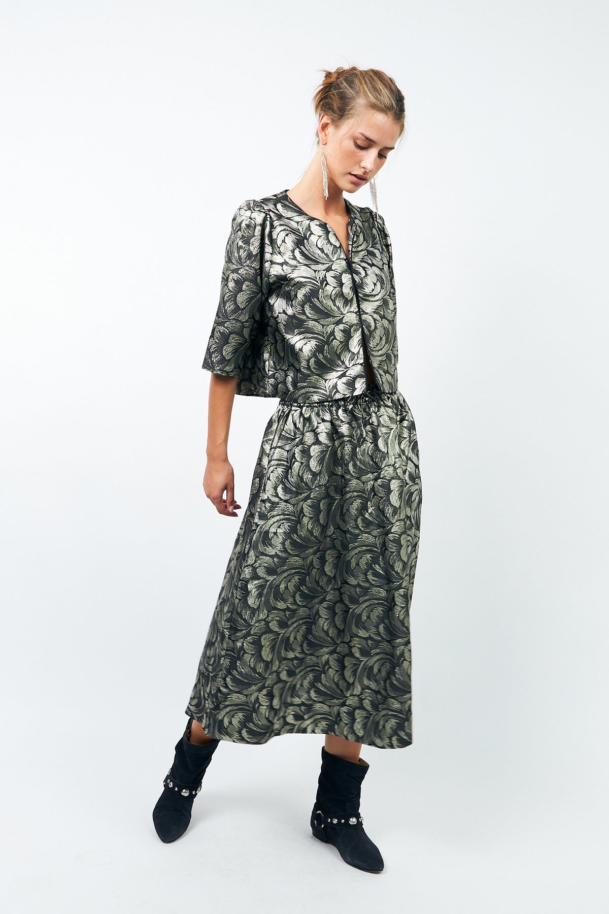 Lollys Laundry CatalinaLL Midi Rock Skirt Silber