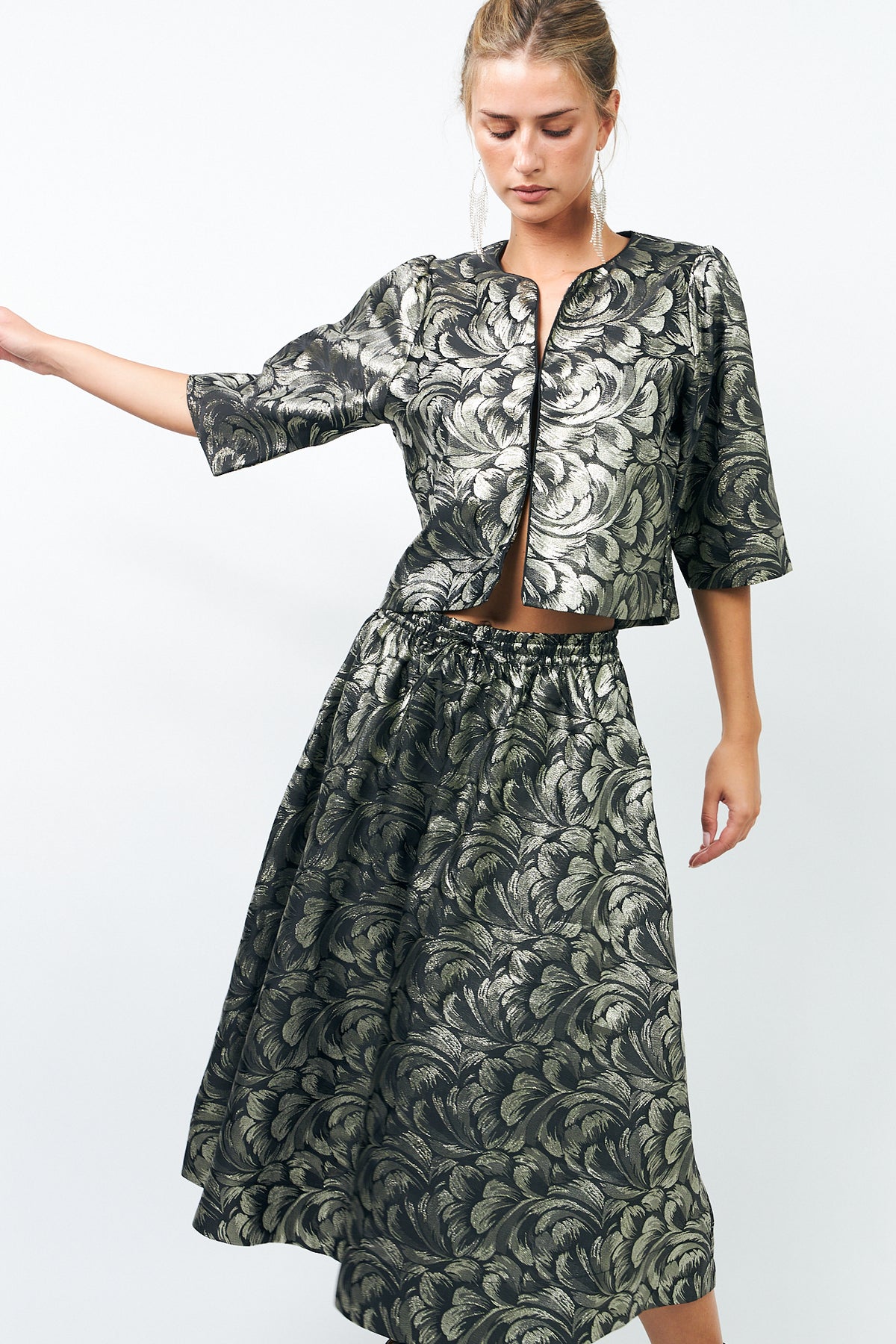 Lollys Laundry CatalinaLL Midi Rock Skirt Silber
