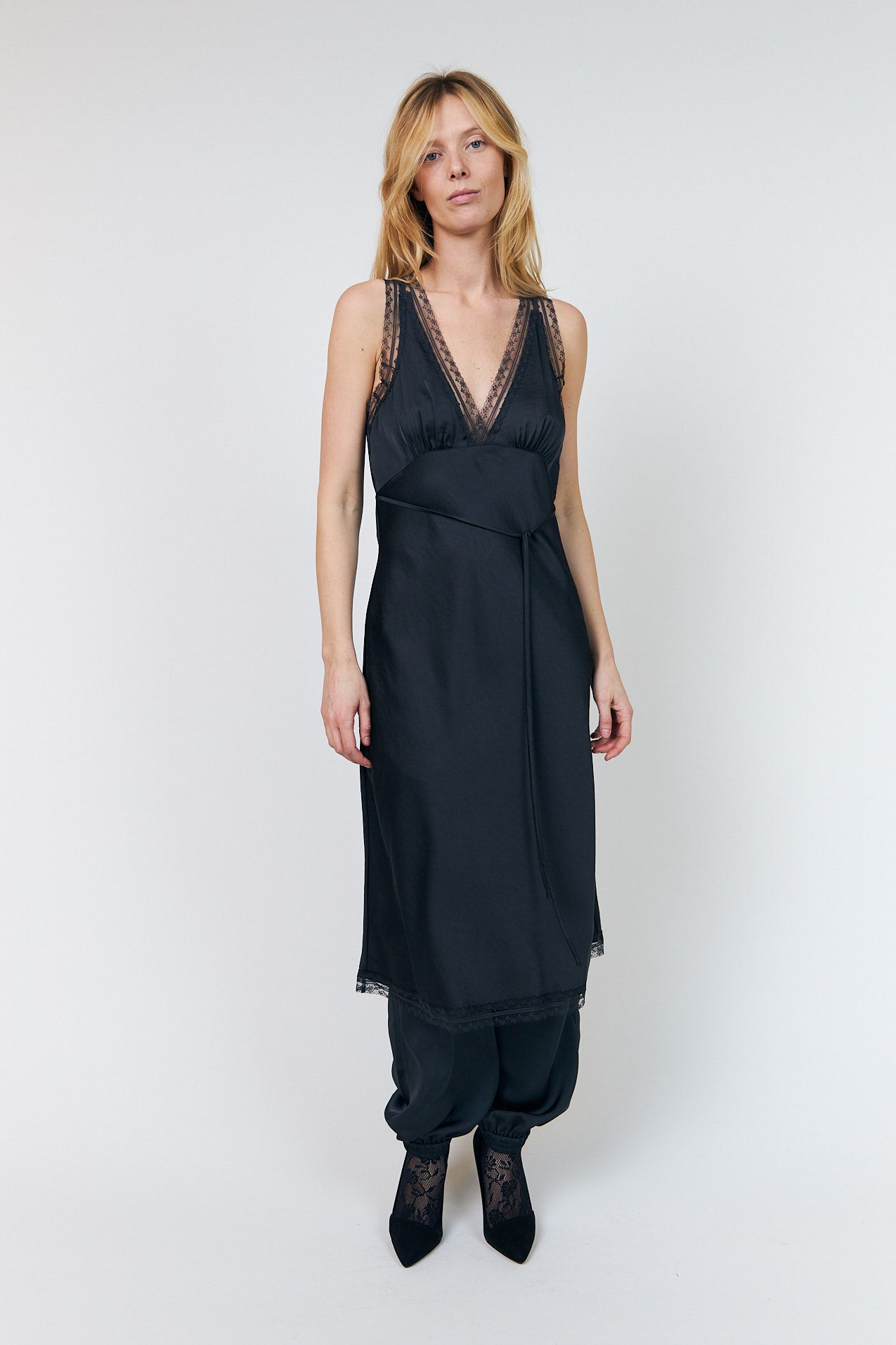Lollys Laundry ClariLL Midi Kleid Dress Verblasstes Schwarz