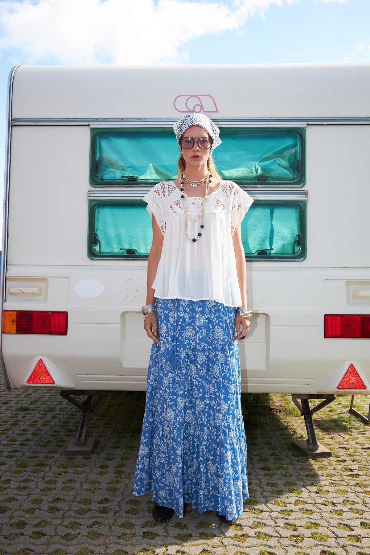 Lollys Laundry DiamondLL Maxi Rock Skirt Blau