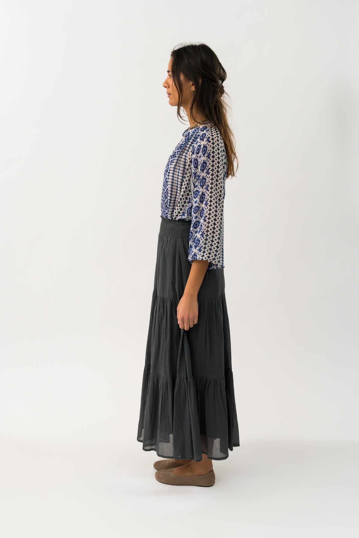 Lollys Laundry DiamondLL Maxi Rock Skirt Verblasstes Schwarz