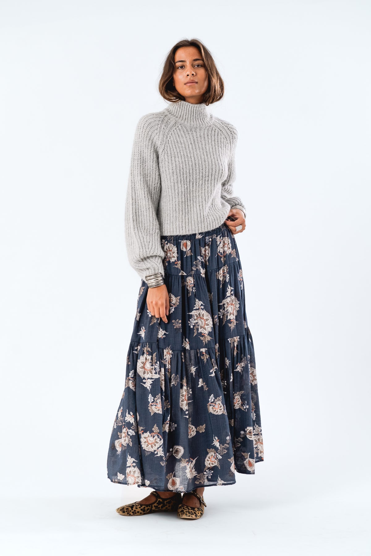 Lollys Laundry ElioLL Knit Jumper LS Jumper Hellgrau Melange