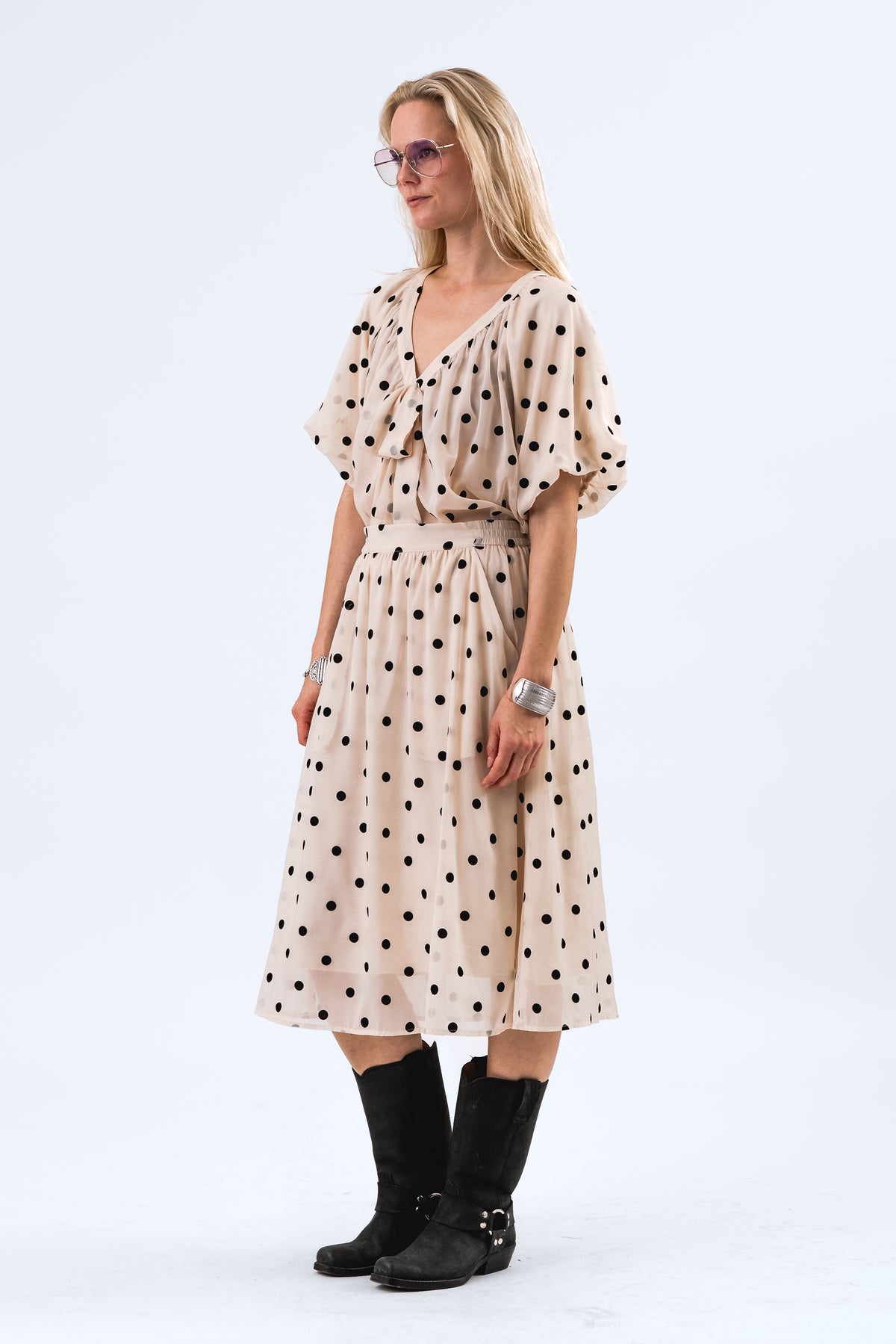 Lollys Laundry EllaLL Midi Rock Skirt Creme