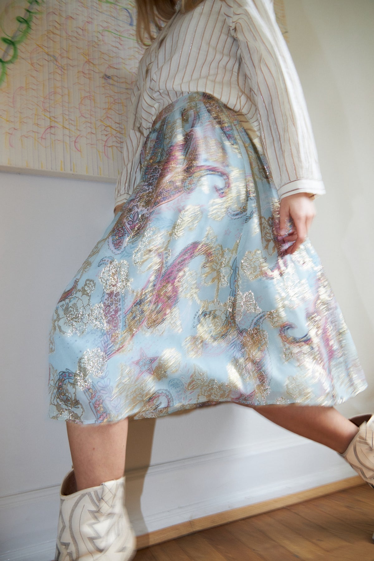 Lollys Laundry EllaLL Midi Skirt Skirt Hellblau