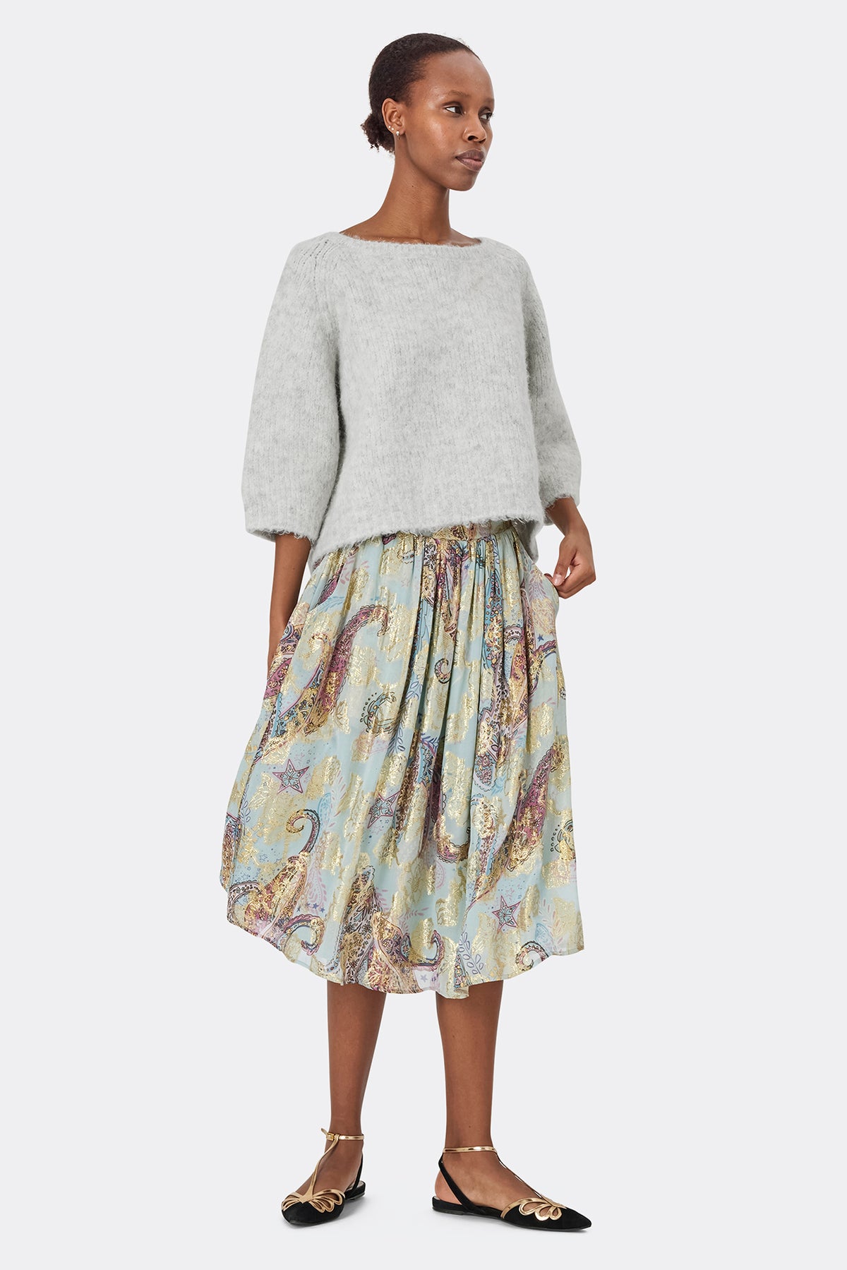 Lollys Laundry EllaLL Midi Skirt Skirt Hellblau