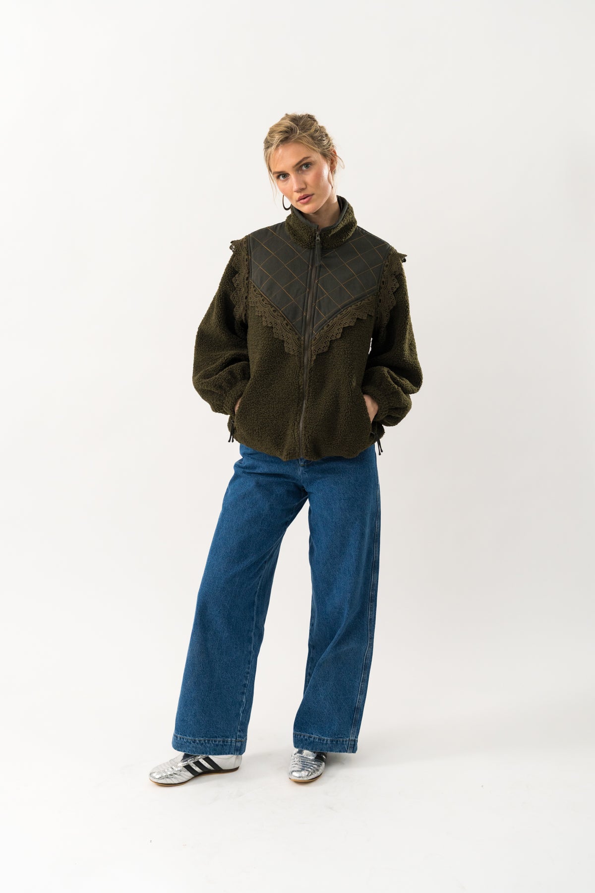 Lollys Laundry FalLL Teddyjacke Outerwear Dunkelgrün