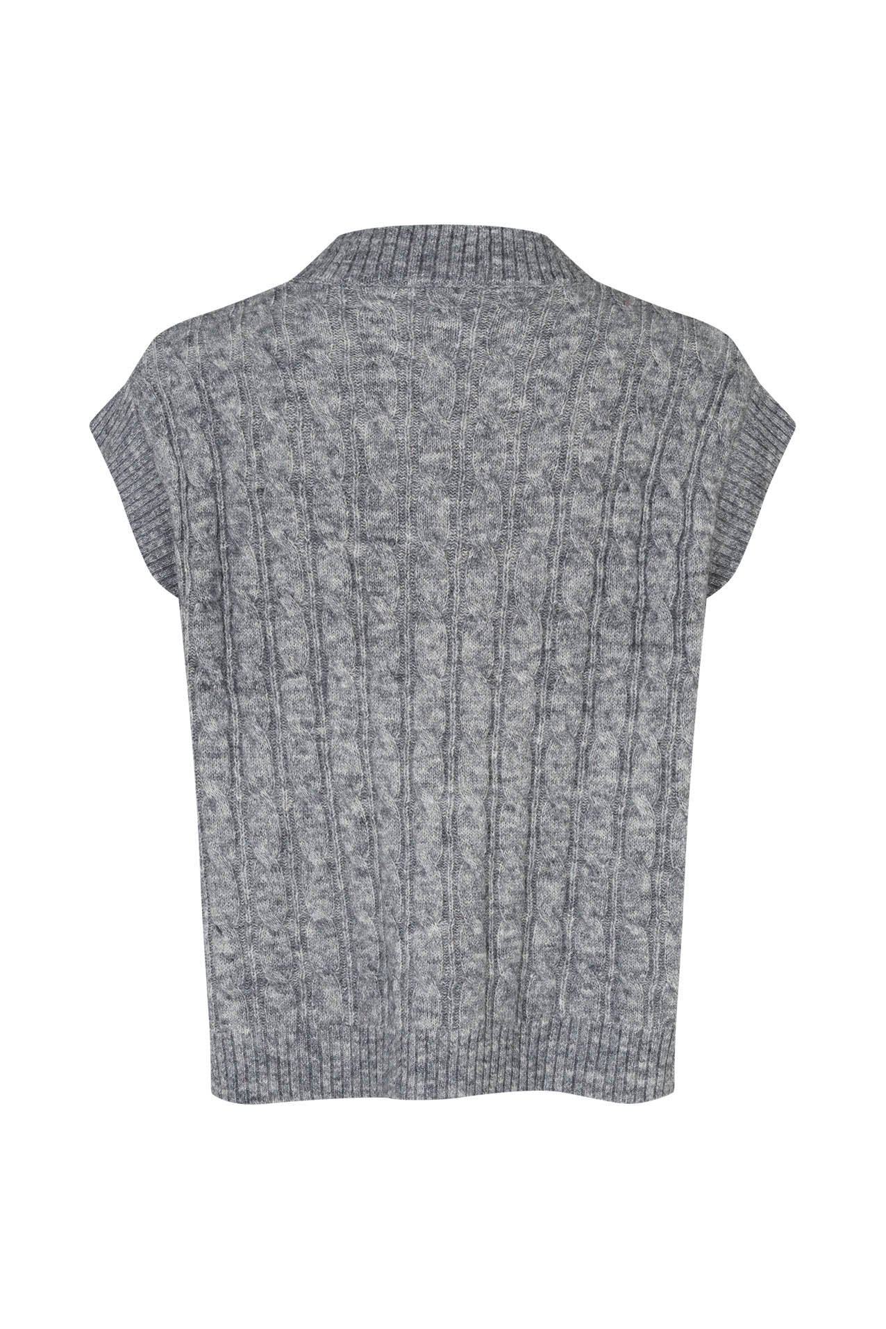 Lollys Laundry FinnLL Strickweste Vest Graumeliert