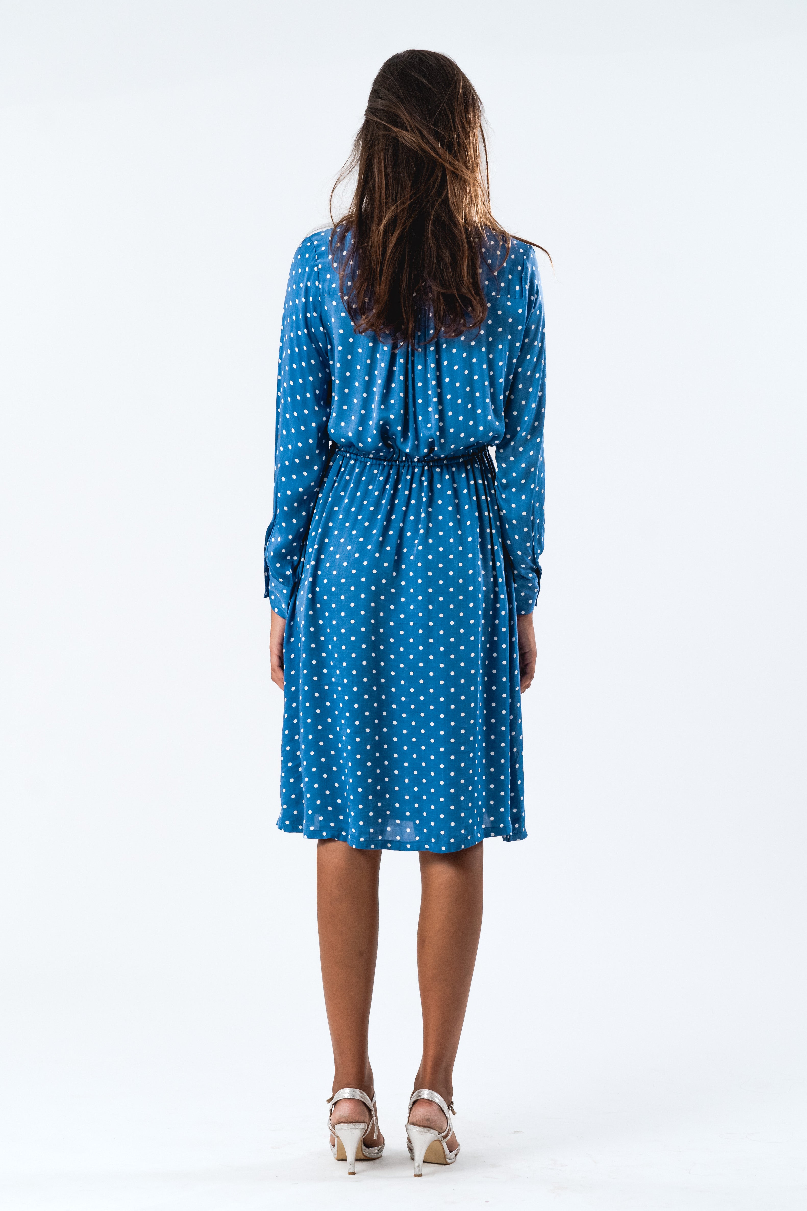 FionaLL Midi Dress LS - Dot Print