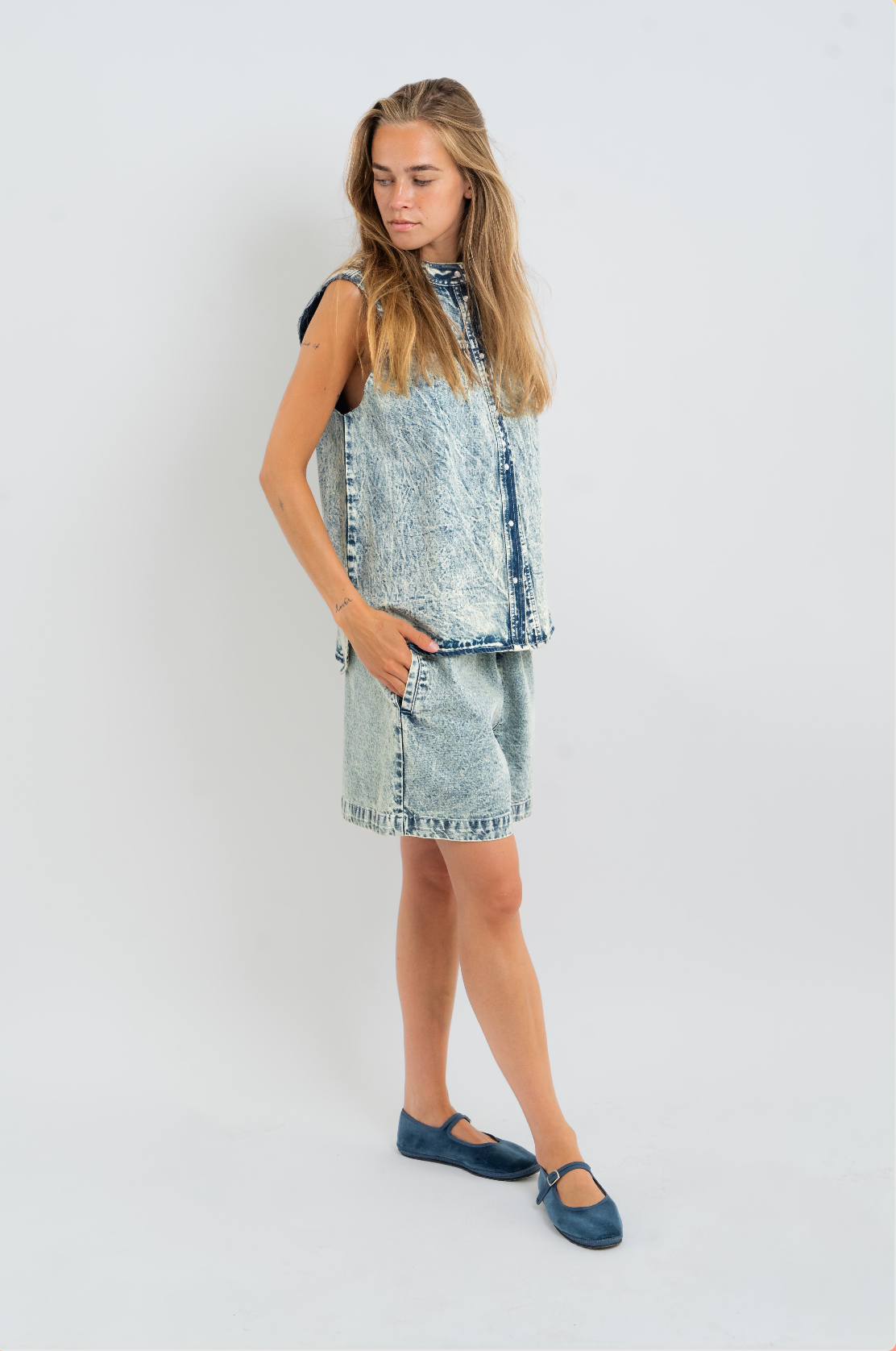 Lollys Laundry Frankie Shirt Shirt 29 Dusty Blue