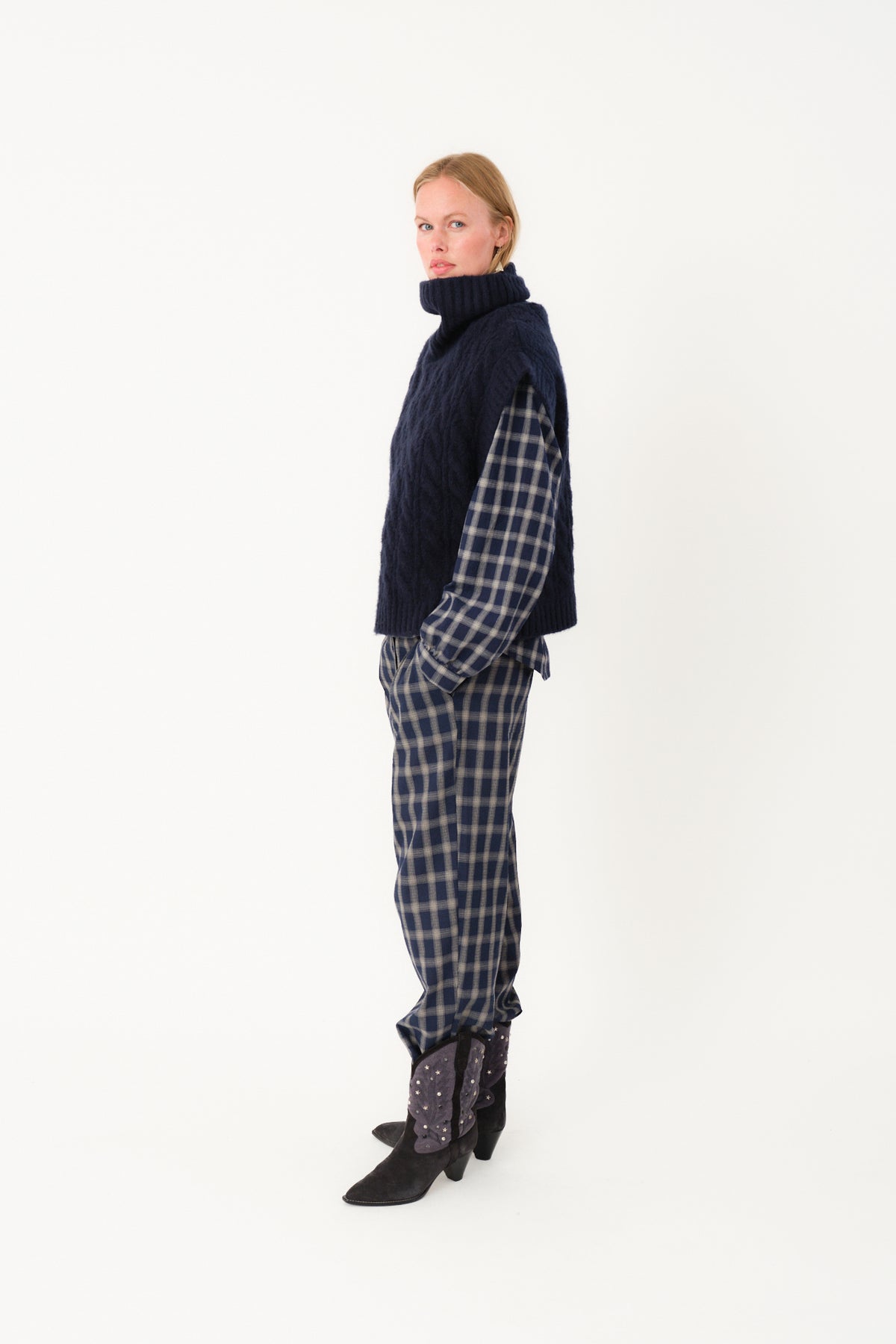 Lollys Laundry FresnoLL Strickweste Vest Dunkelblau