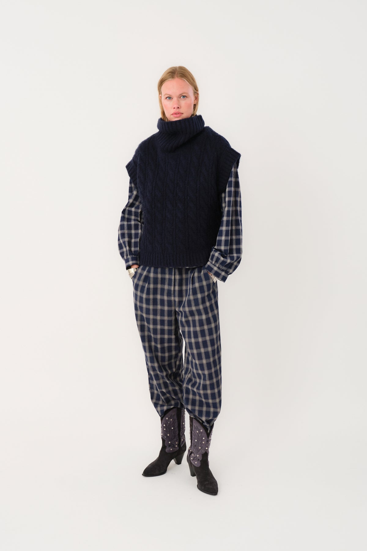 Lollys Laundry FresnoLL Strickweste Vest Dunkelblau