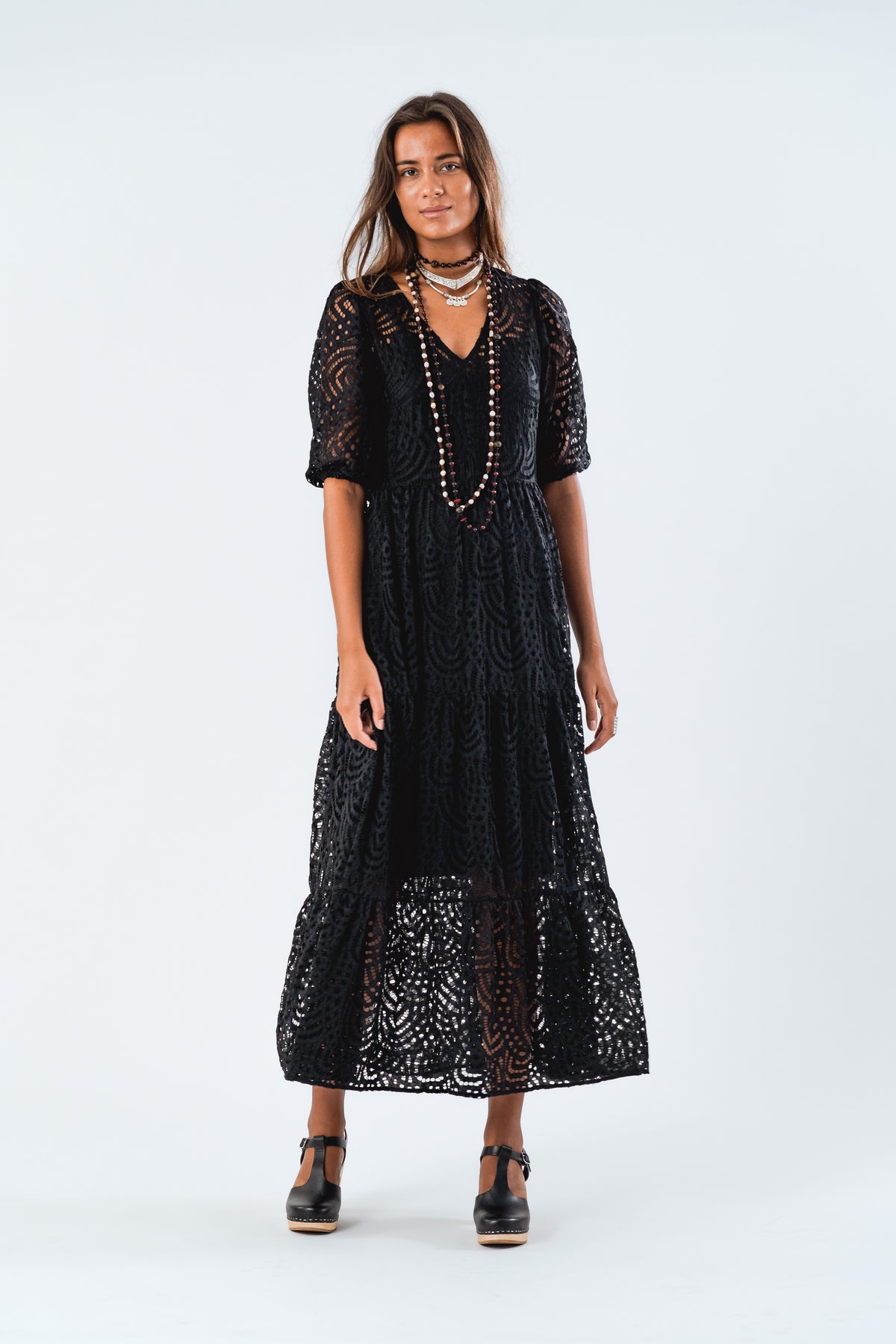 Lollys Laundry GamboLL Maxi Dress SS Dress Schwarz