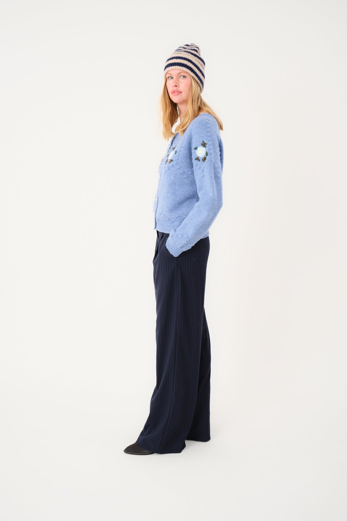 Lollys Laundry GracelynnLL Strick Cardigan Cardigan Blau melange