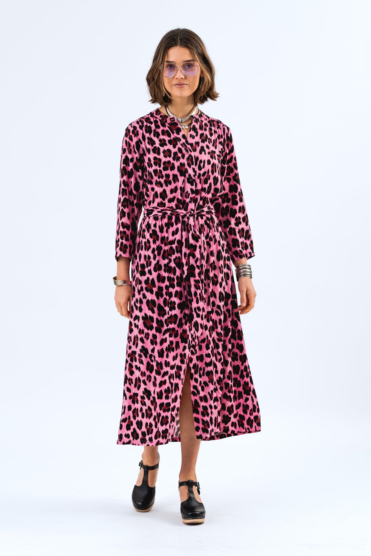 Lollys Laundry HarperLL Maxi Kleid 3/4 Dress Neon pink