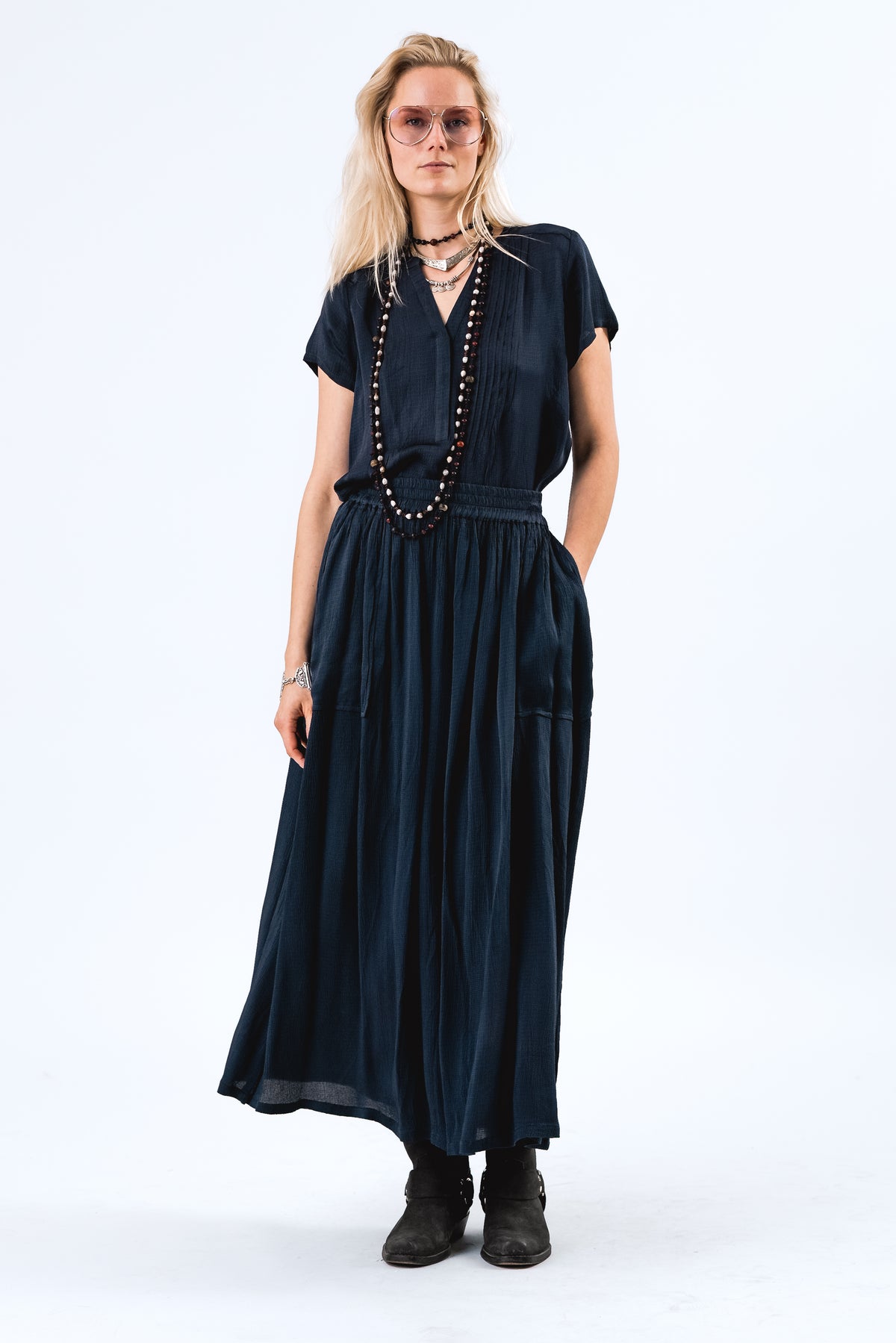 Lollys Laundry HeatherLL Bluse Blouse Dunkelblau