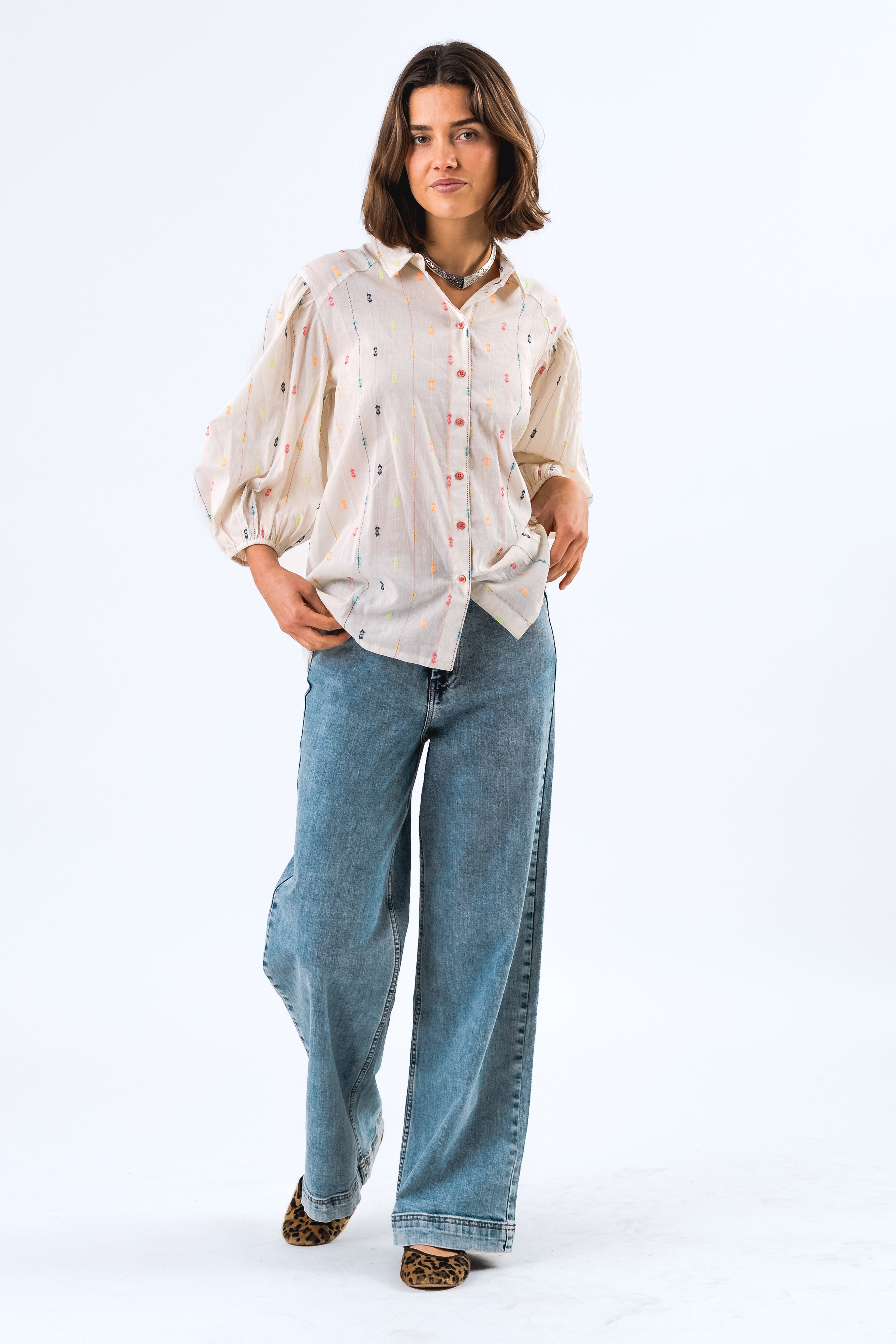 HeidiLL Hemdbluse - Creme