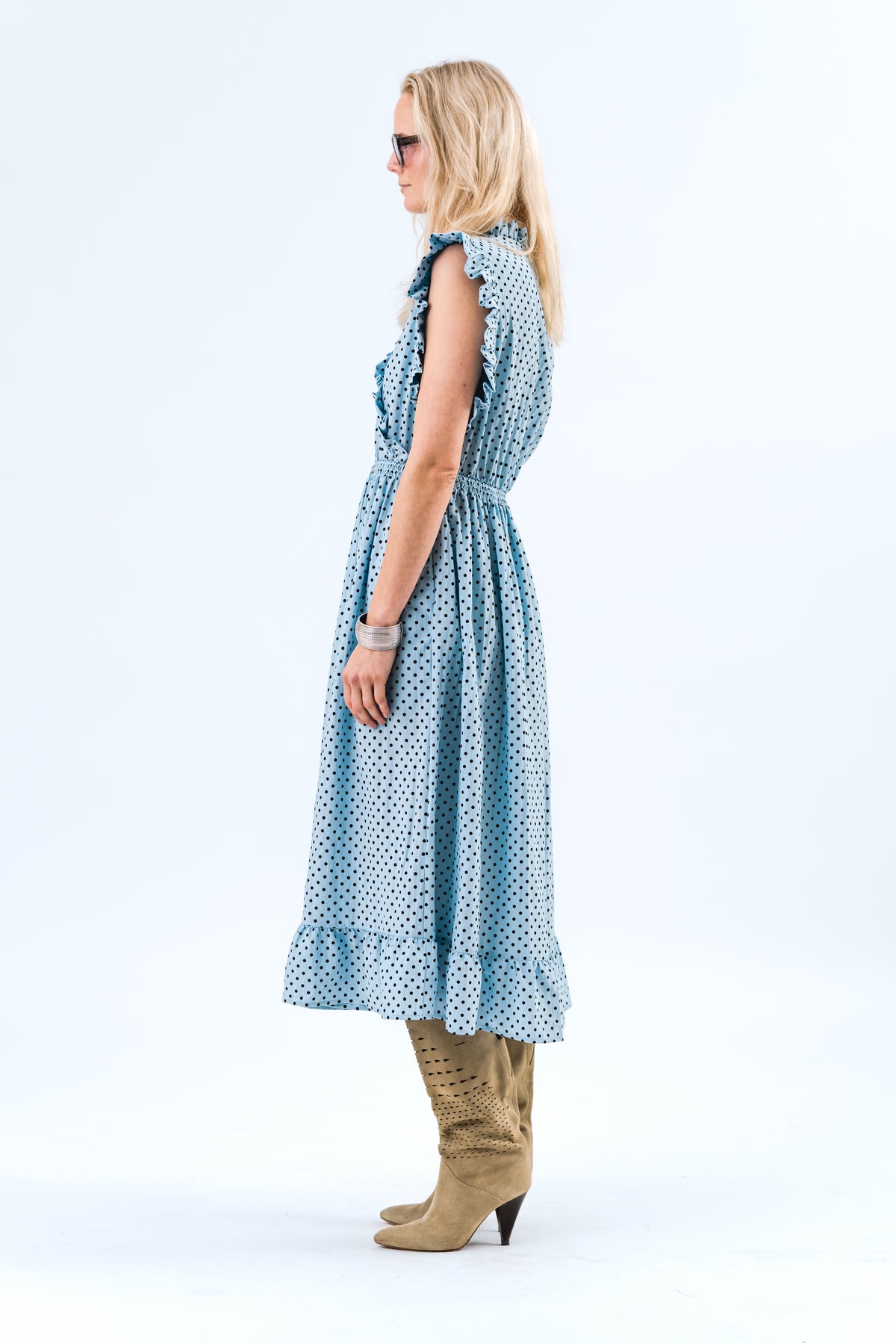 Lollys Laundry IdinaLL Midi Kleid Dress Hellblau