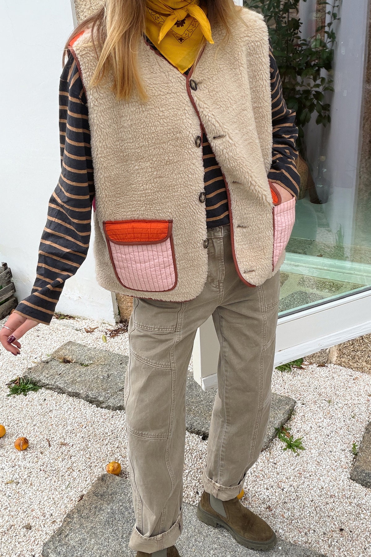 Lollys Laundry JaceLL Teddy Weste Vest Sand