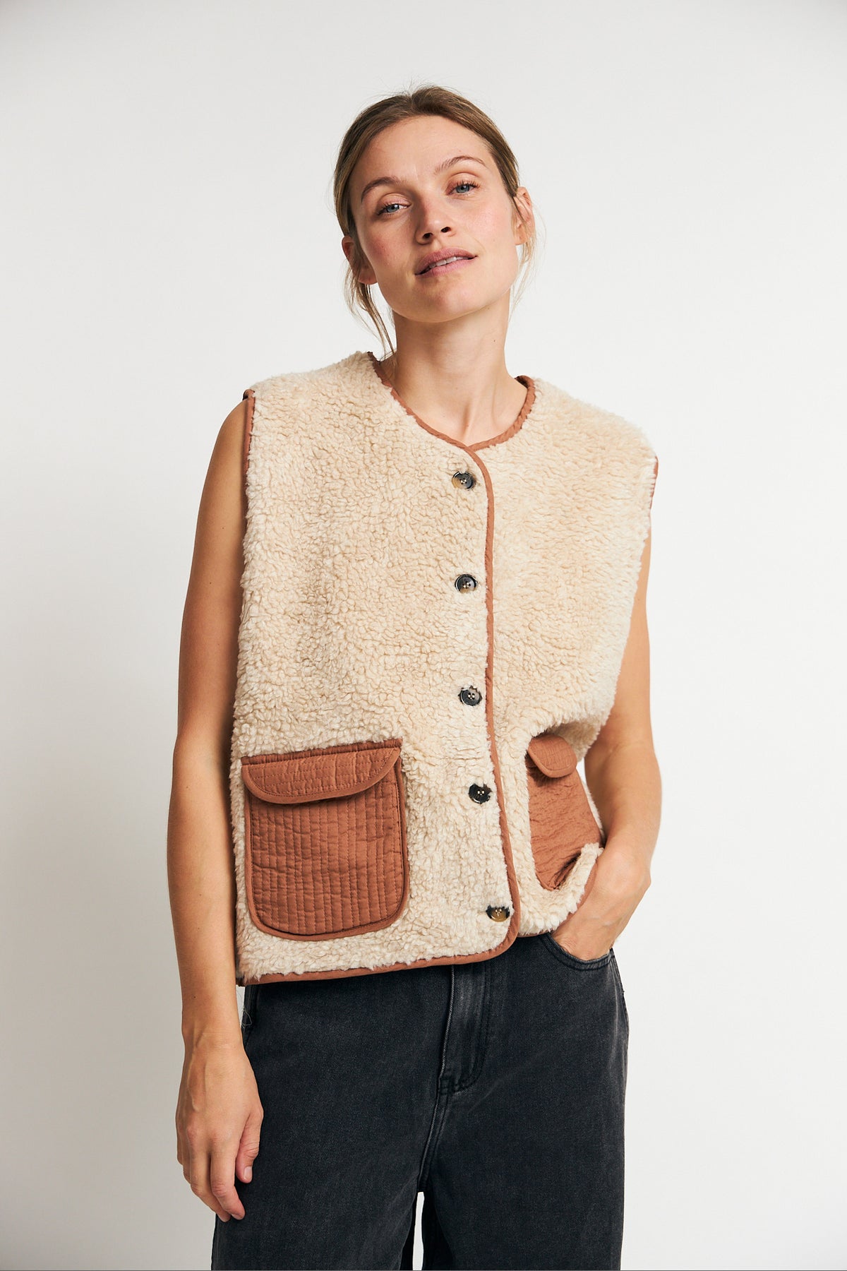 Lollys Laundry JaceLL Weste Vest Rostbraun
