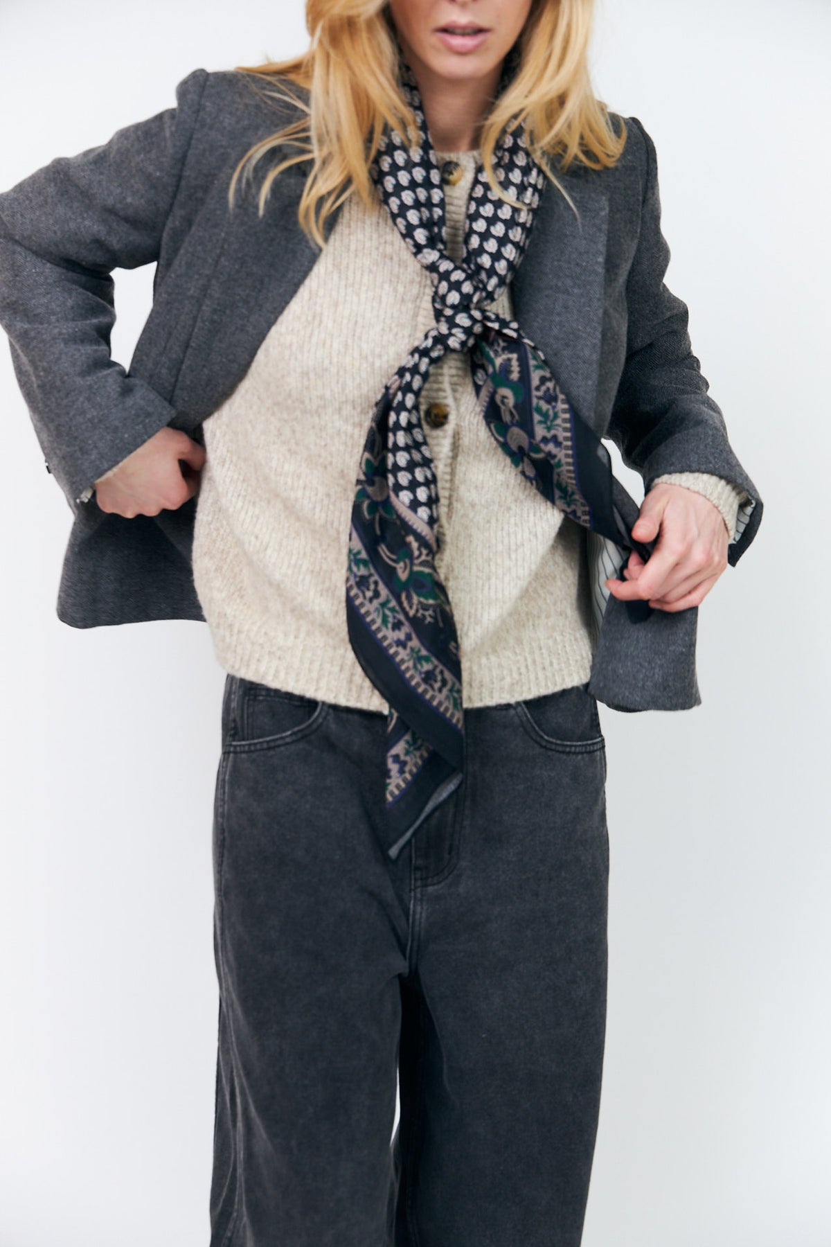 Lollys Laundry JennaLL großes Tuch Scarf Schwarz