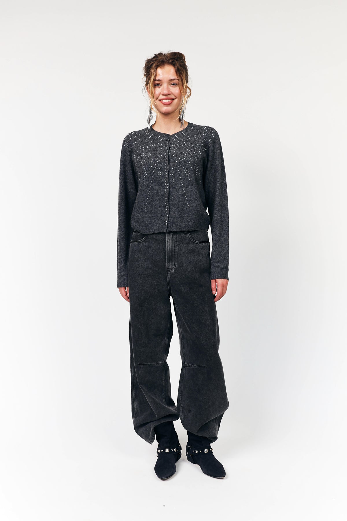 JudeLL Strickjacke - Graumeliert