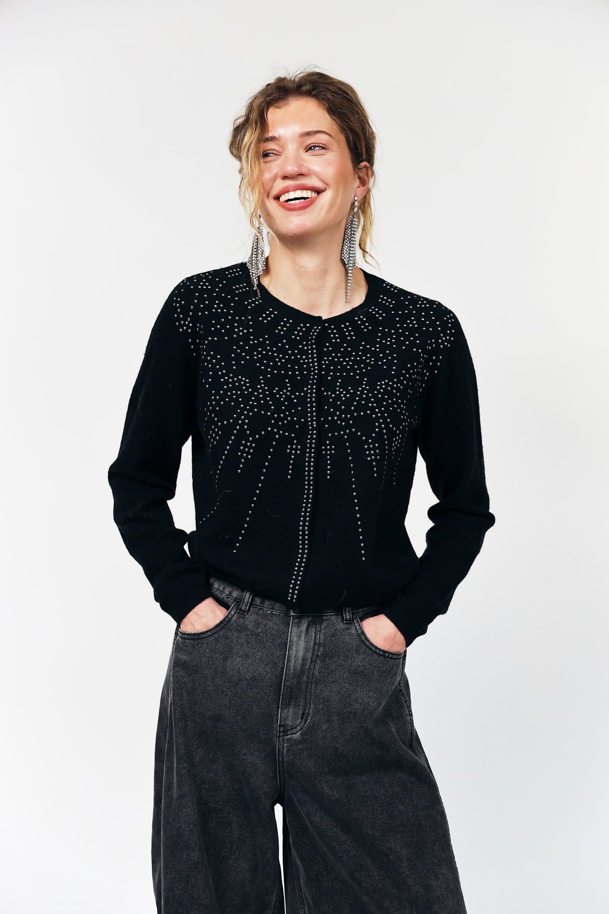 JudeLL Strickjacke - Schwarz