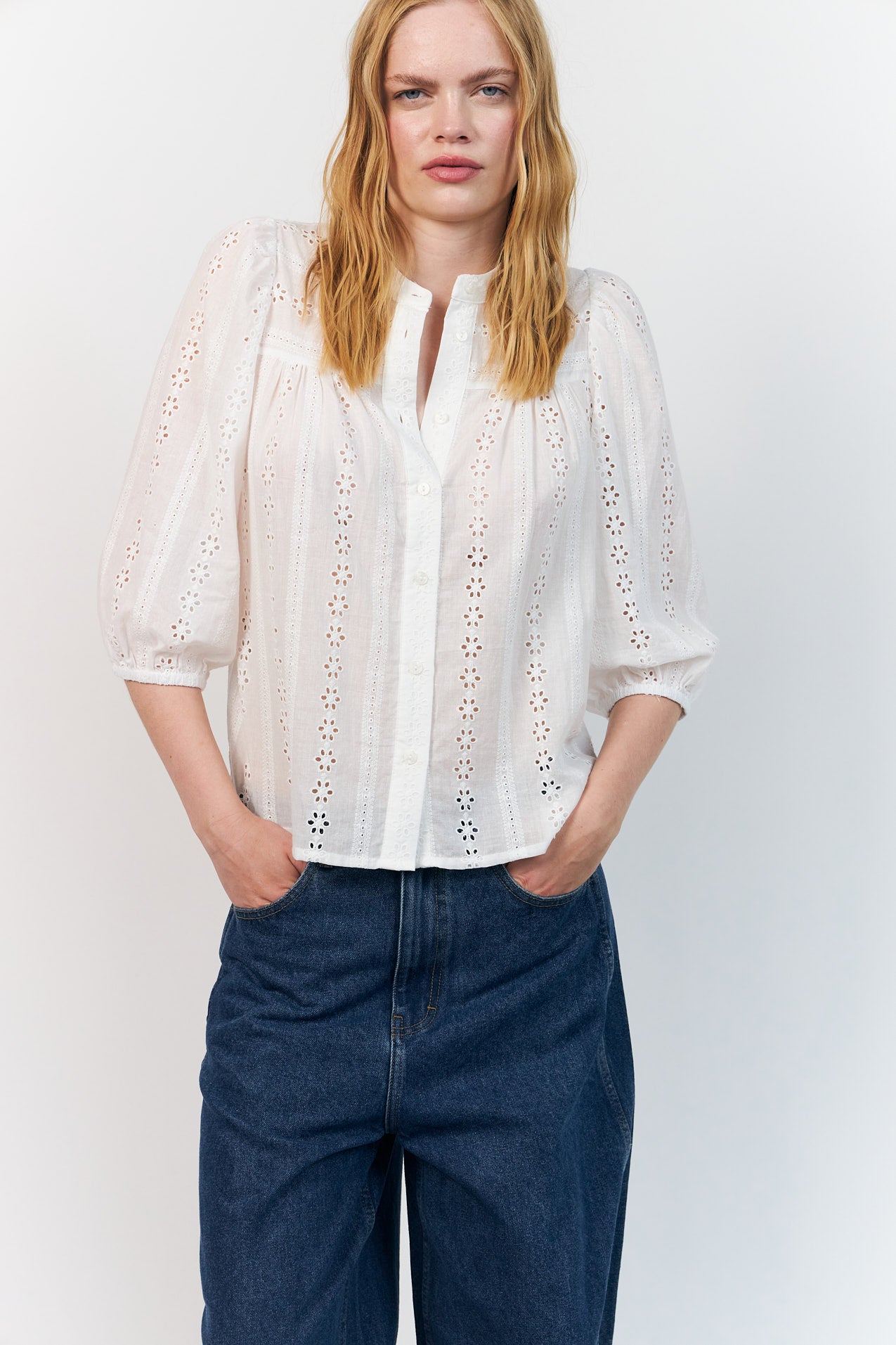 JuneLL Bluse - Weiß