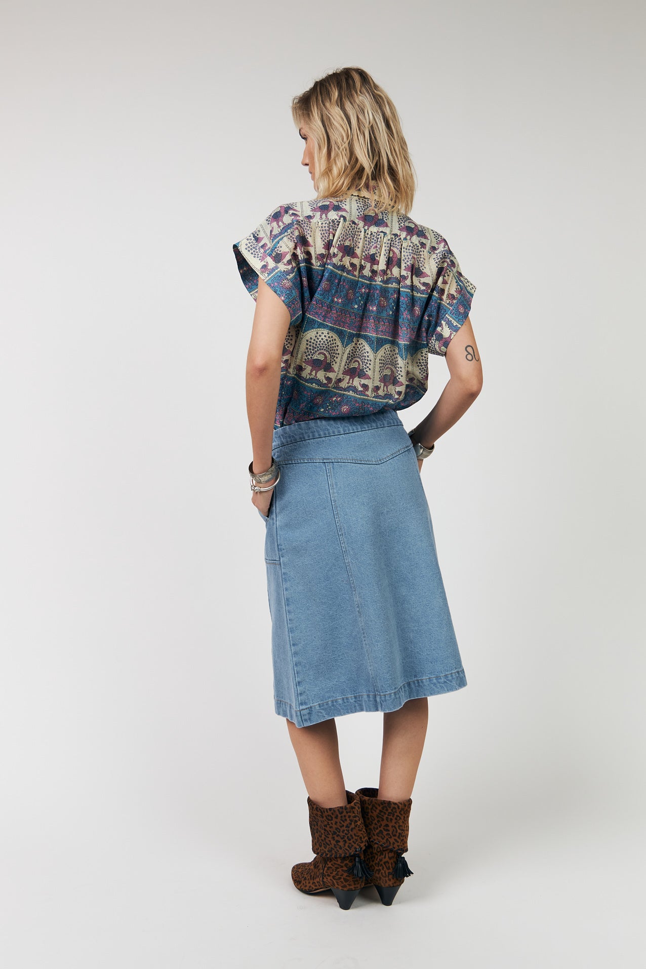 KayLL midi Rock - Washed Denim