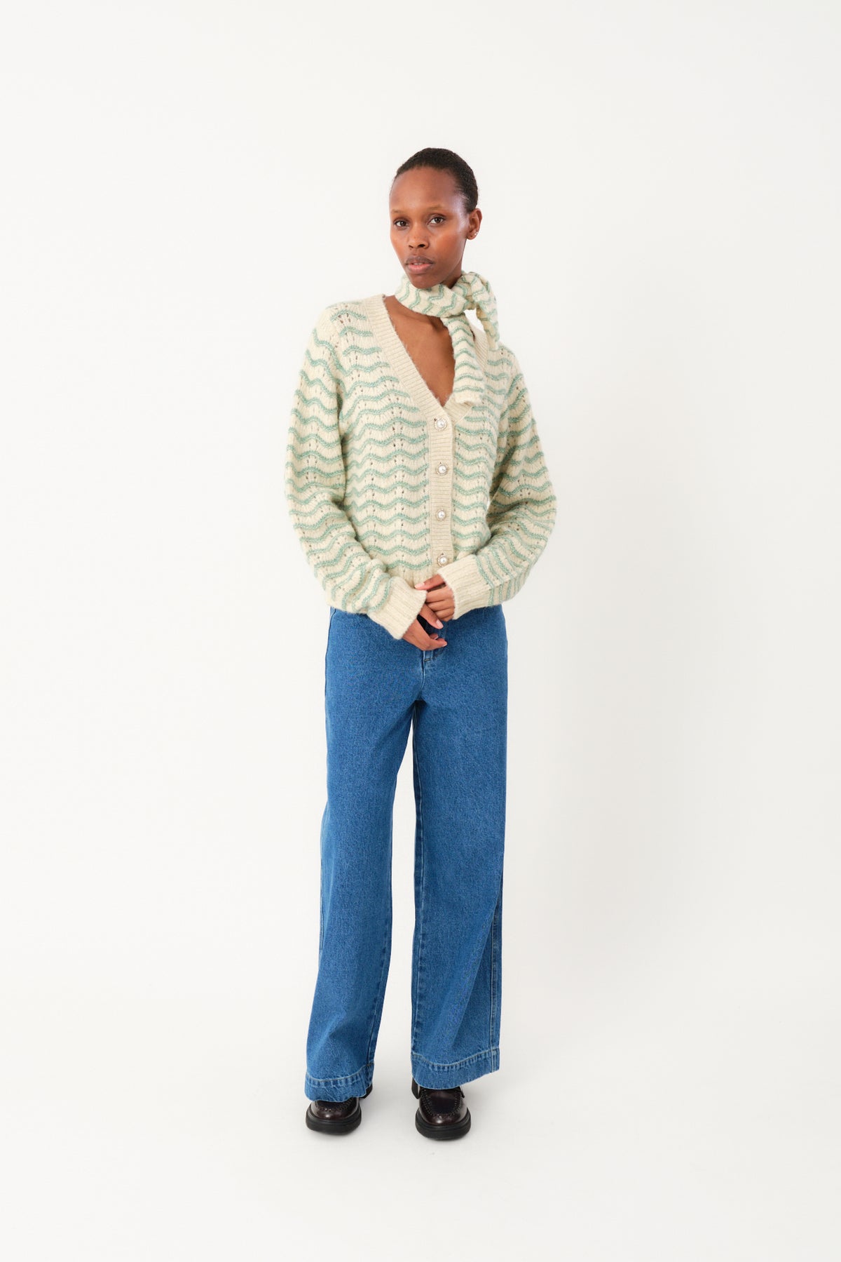 Lollys Laundry LanoLL Cardigan Cardigan Gedämpftes Grün